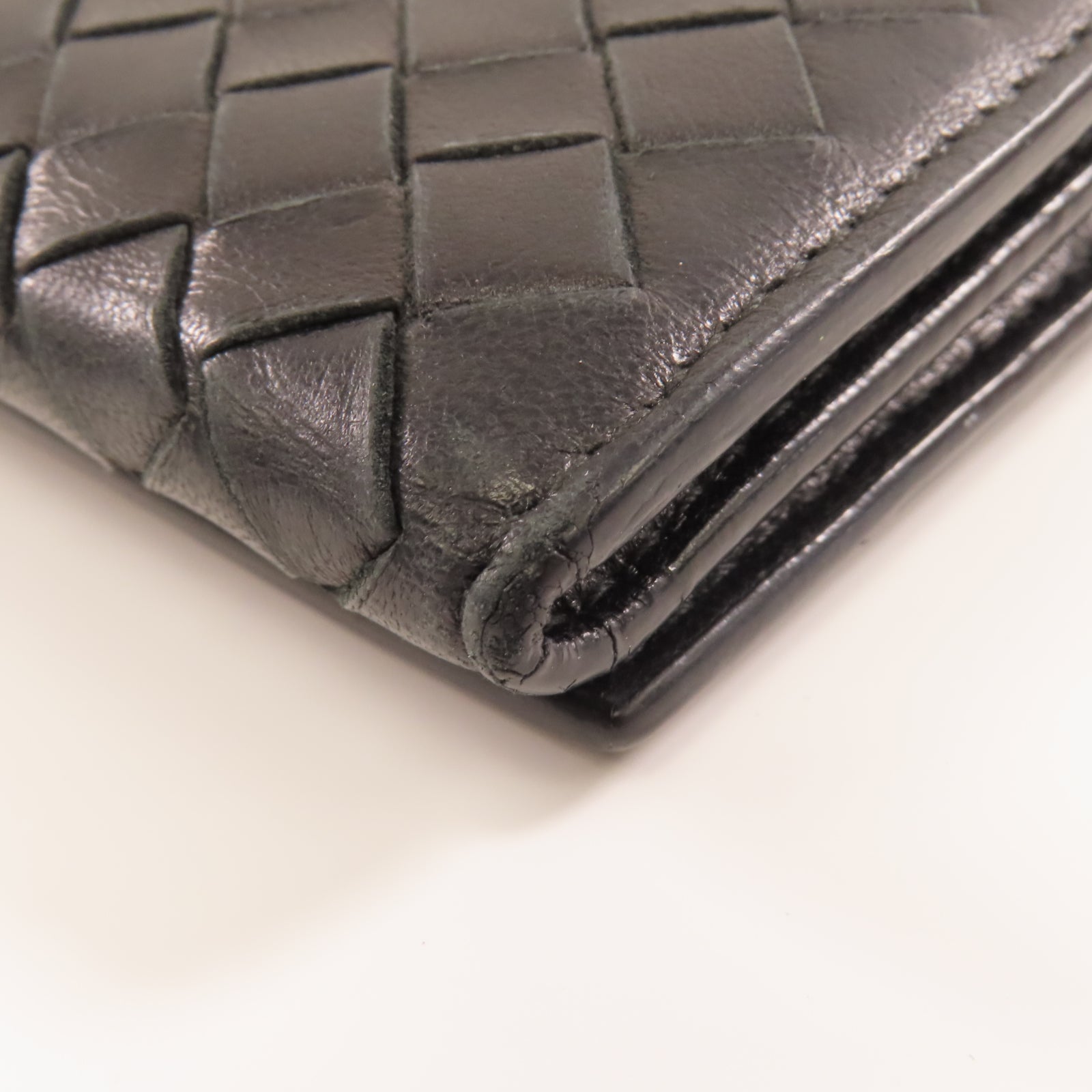 BOTTEGA VENETA 羊皮皮革Wallet金扣錢包黑色