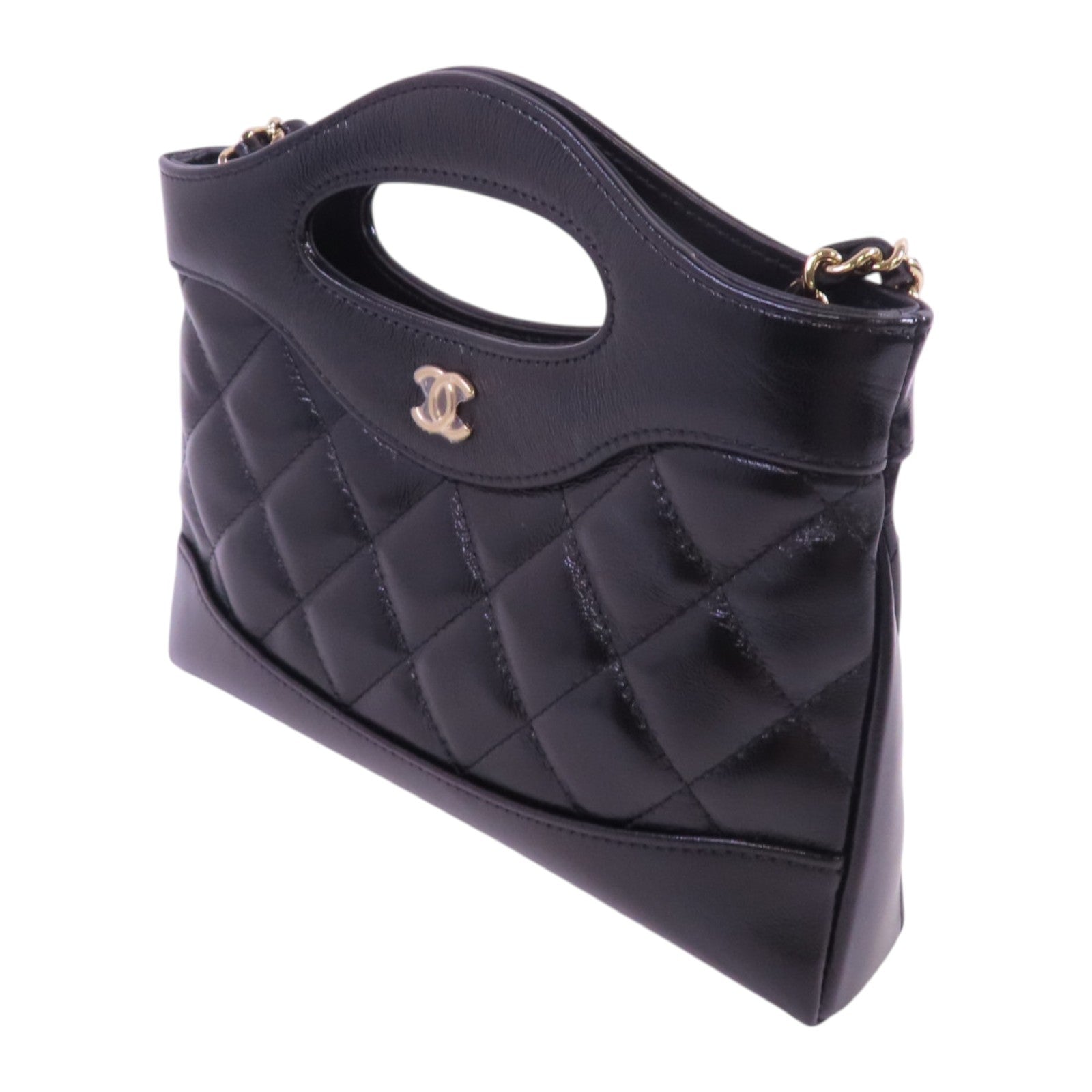 CHANEL 牛皮皮革Nano 31 Chain Shoulder Bag金扣鏈帶肩背袋