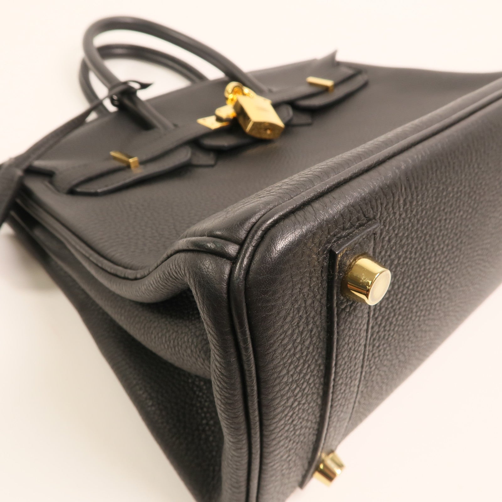 HERMES Togo皮革Birkin 25金扣手挽袋Noir