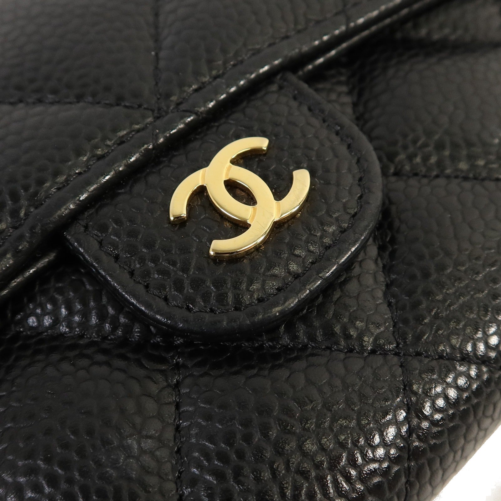CHANEL 牛皮皮革Classic Medium Flap Wallet金扣錢包