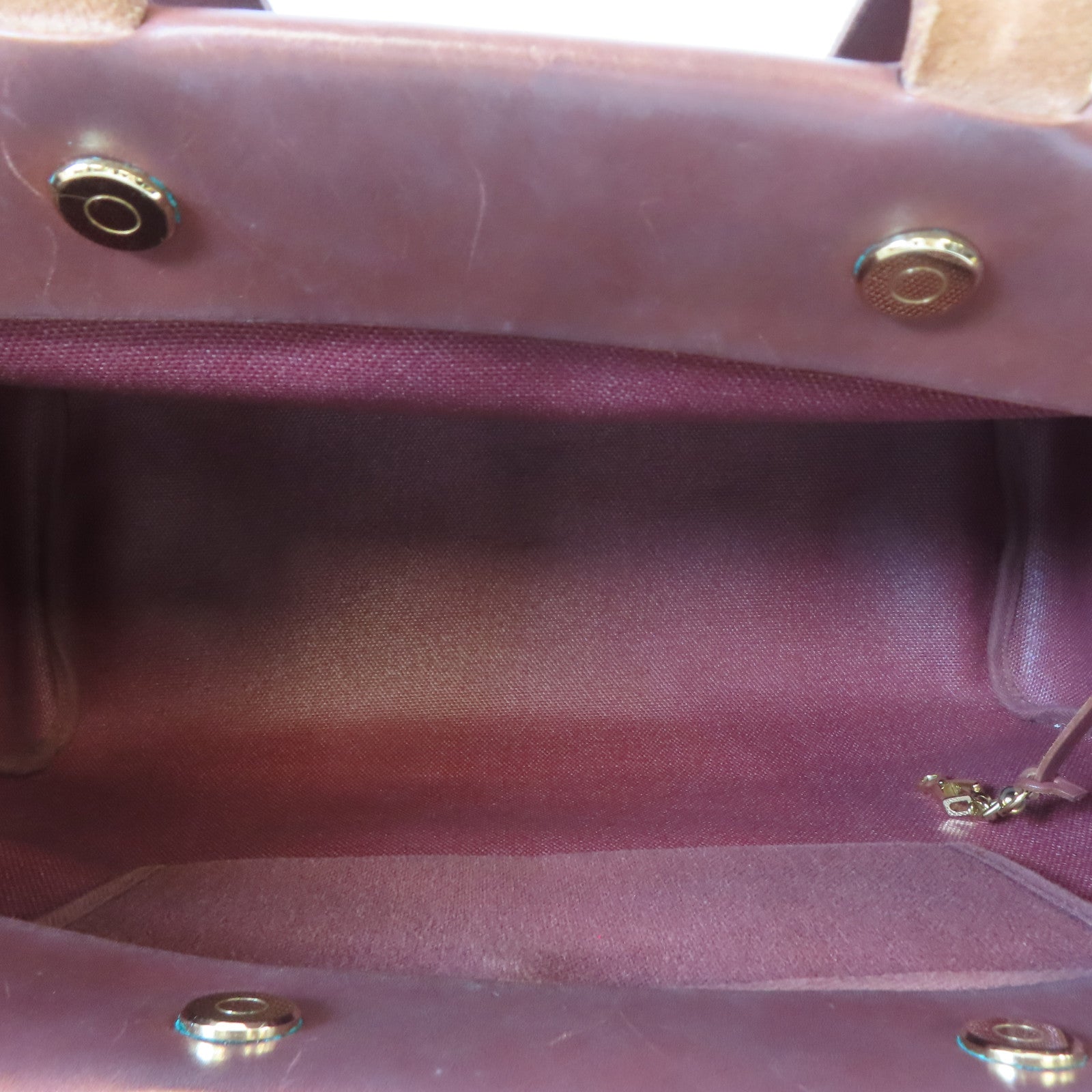 HERMES 帆布Herbag Cabas Toile金扣肩背袋啡色
