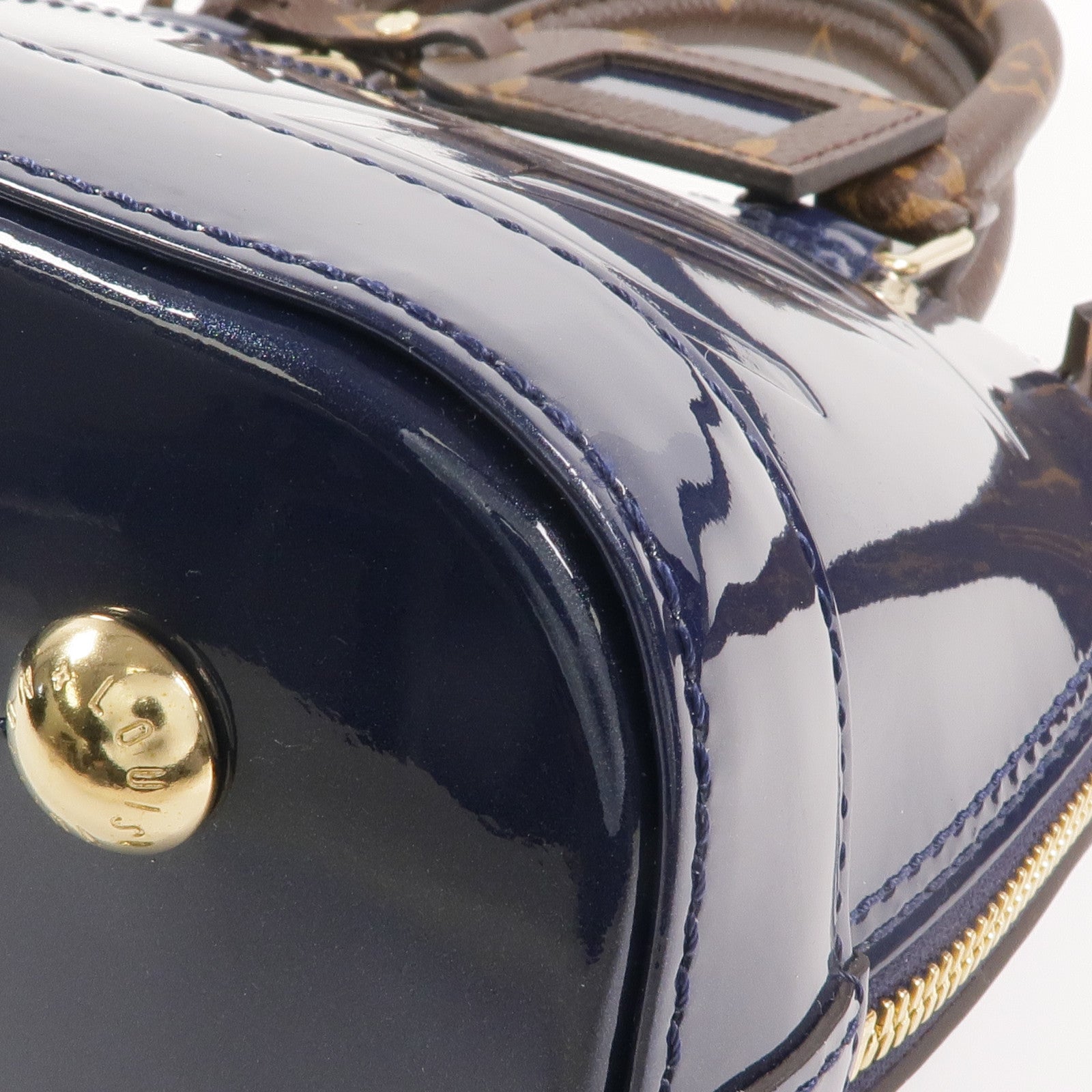 LOUIS VUITTON Monogram/Monogram Vernis Alma BB金扣手挽肩背兩用袋