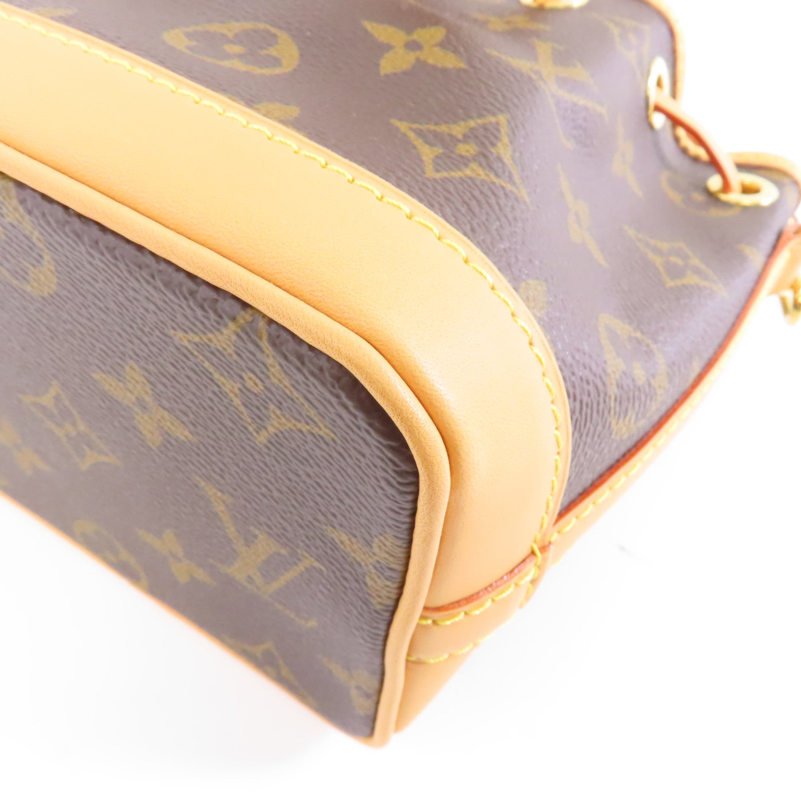 LOUIS VUITTON Monogram Nano Noe金扣手挽肩背兩用袋啡色