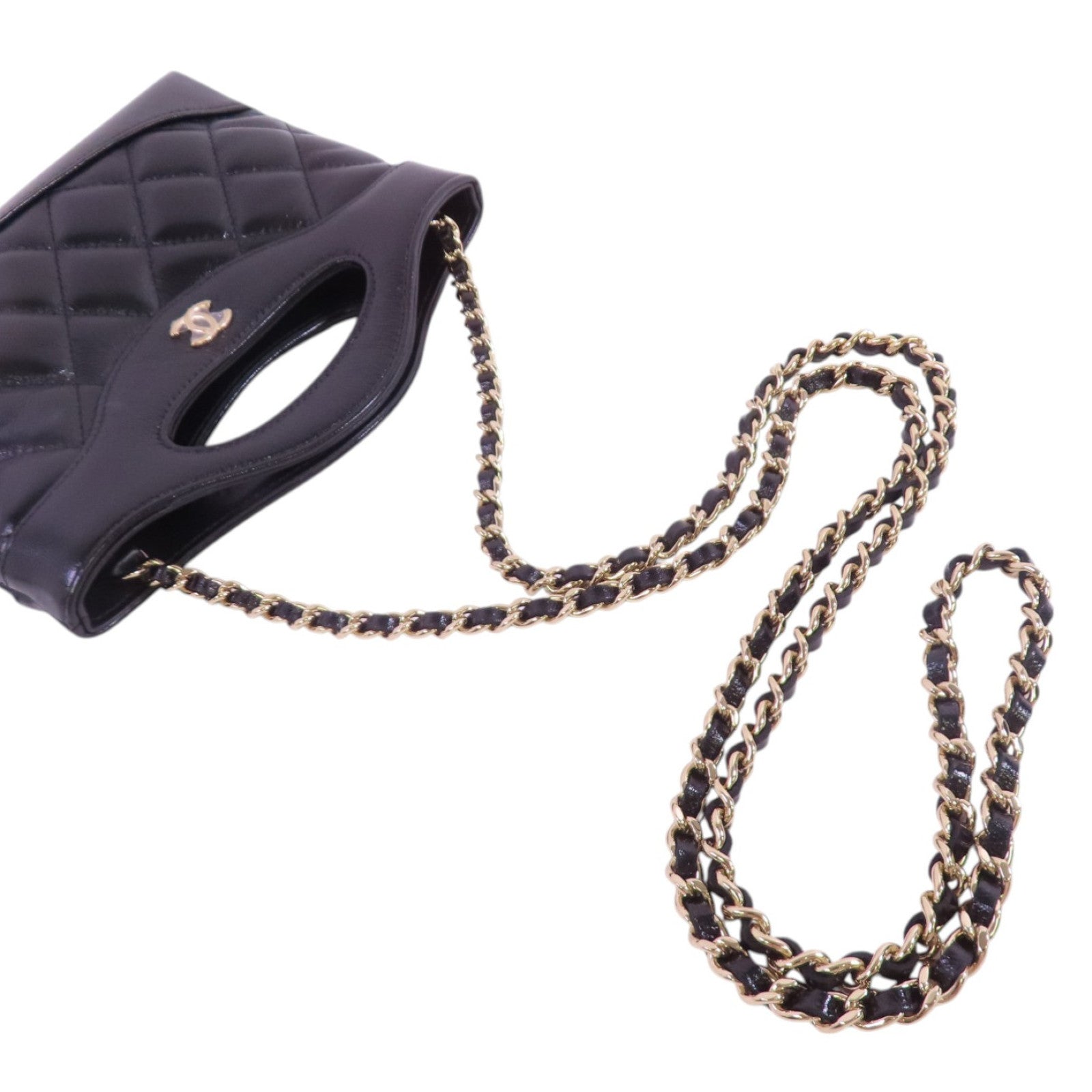 CHANEL 牛皮皮革Nano 31 Chain Shoulder Bag金扣鏈帶肩背袋