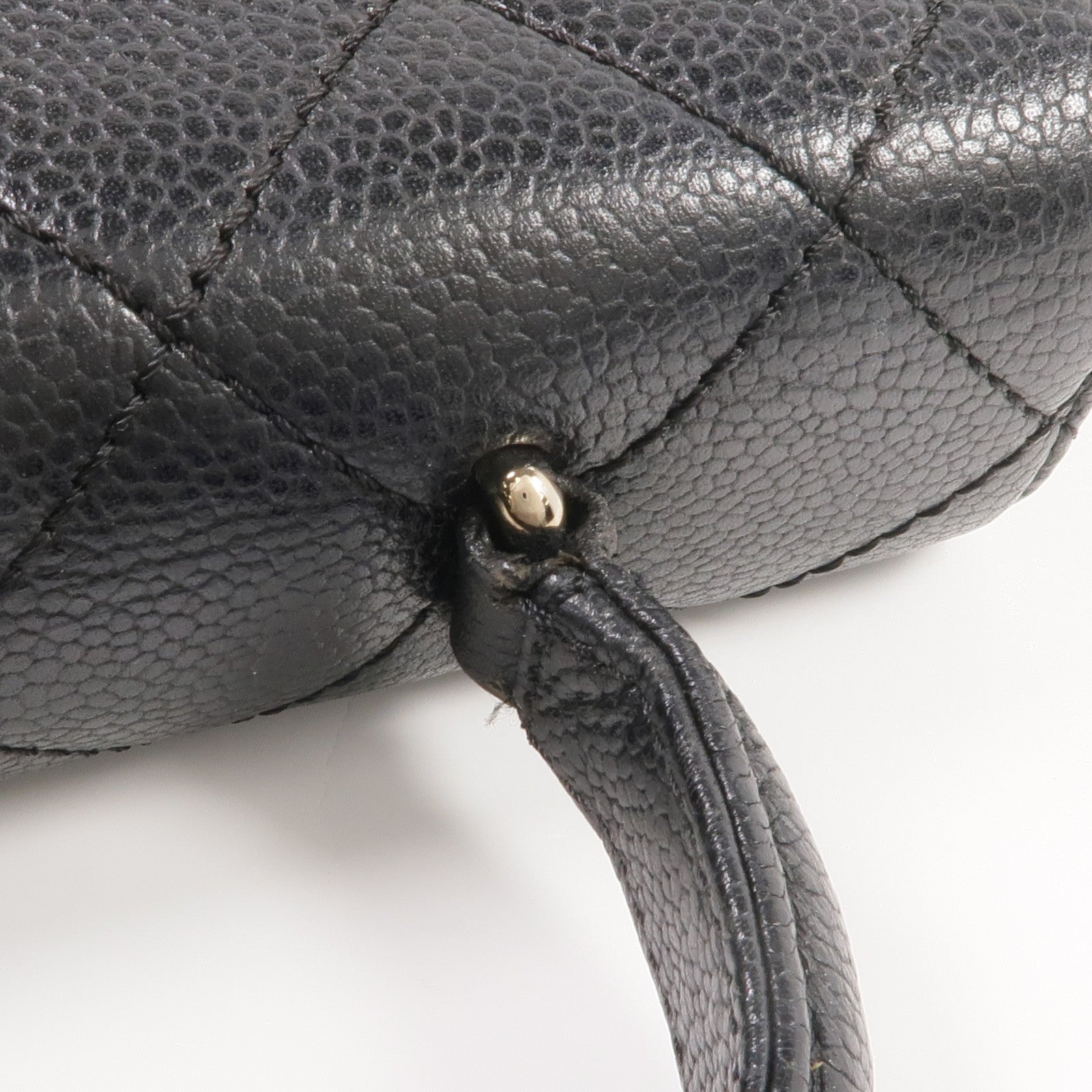 CHANEL 牛皮皮革Vintage Handbag銀扣手挽袋