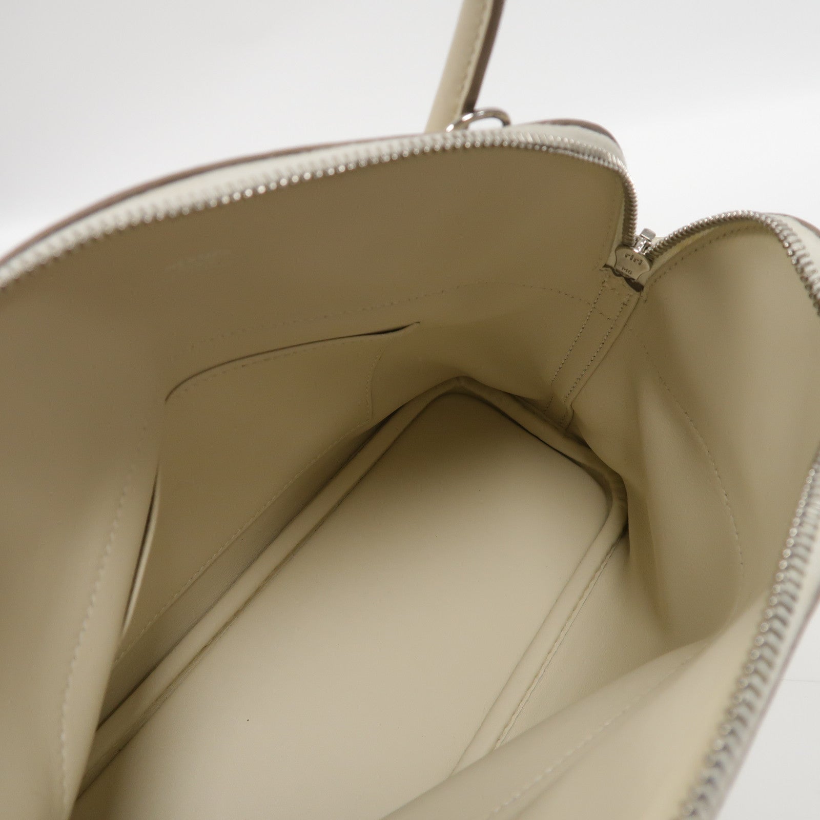 HERMES Swift皮革Bolide 27銀扣手挽肩背兩用袋米色