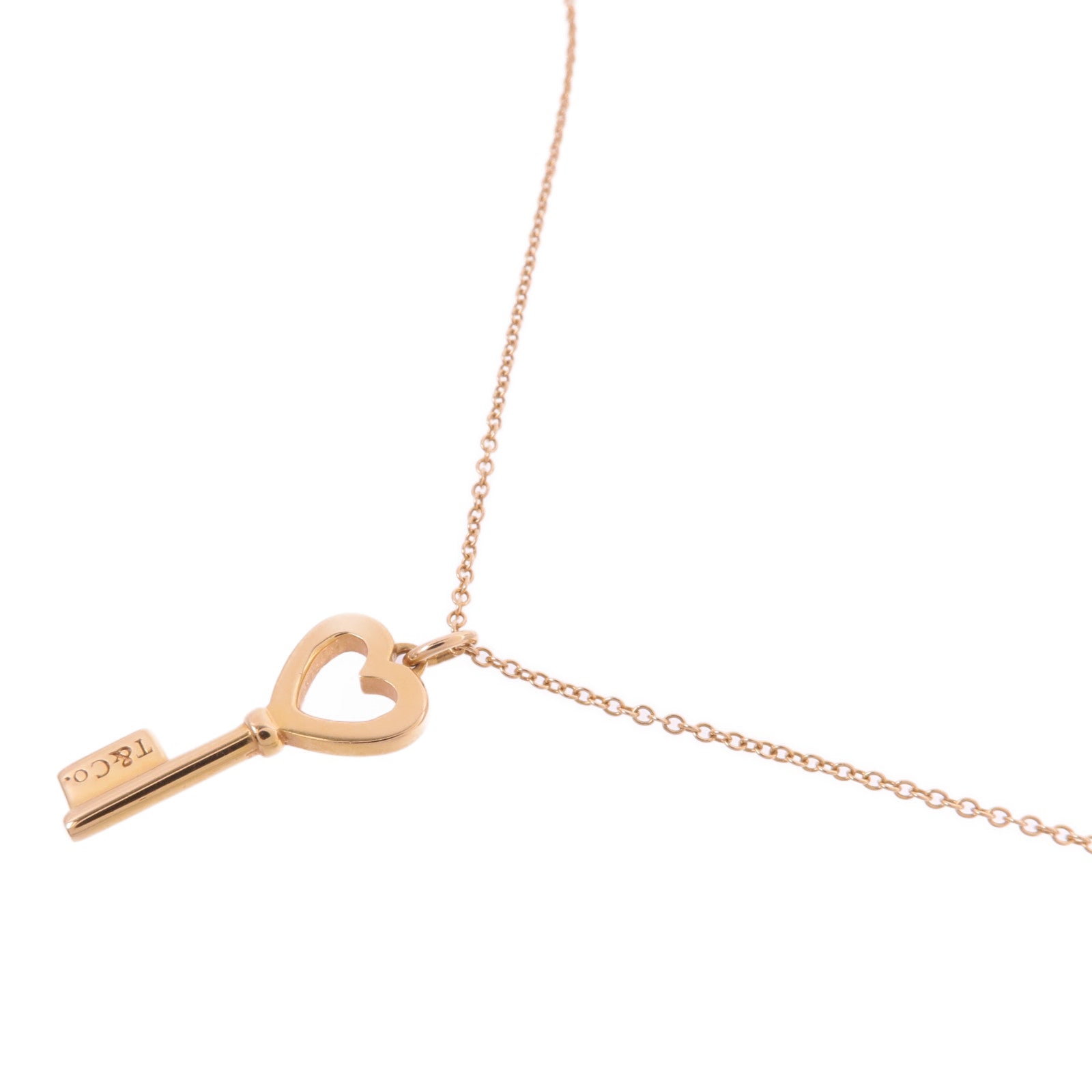 TIFFANY＆CO 18K玫瑰金Heart Key Pendant項鍊