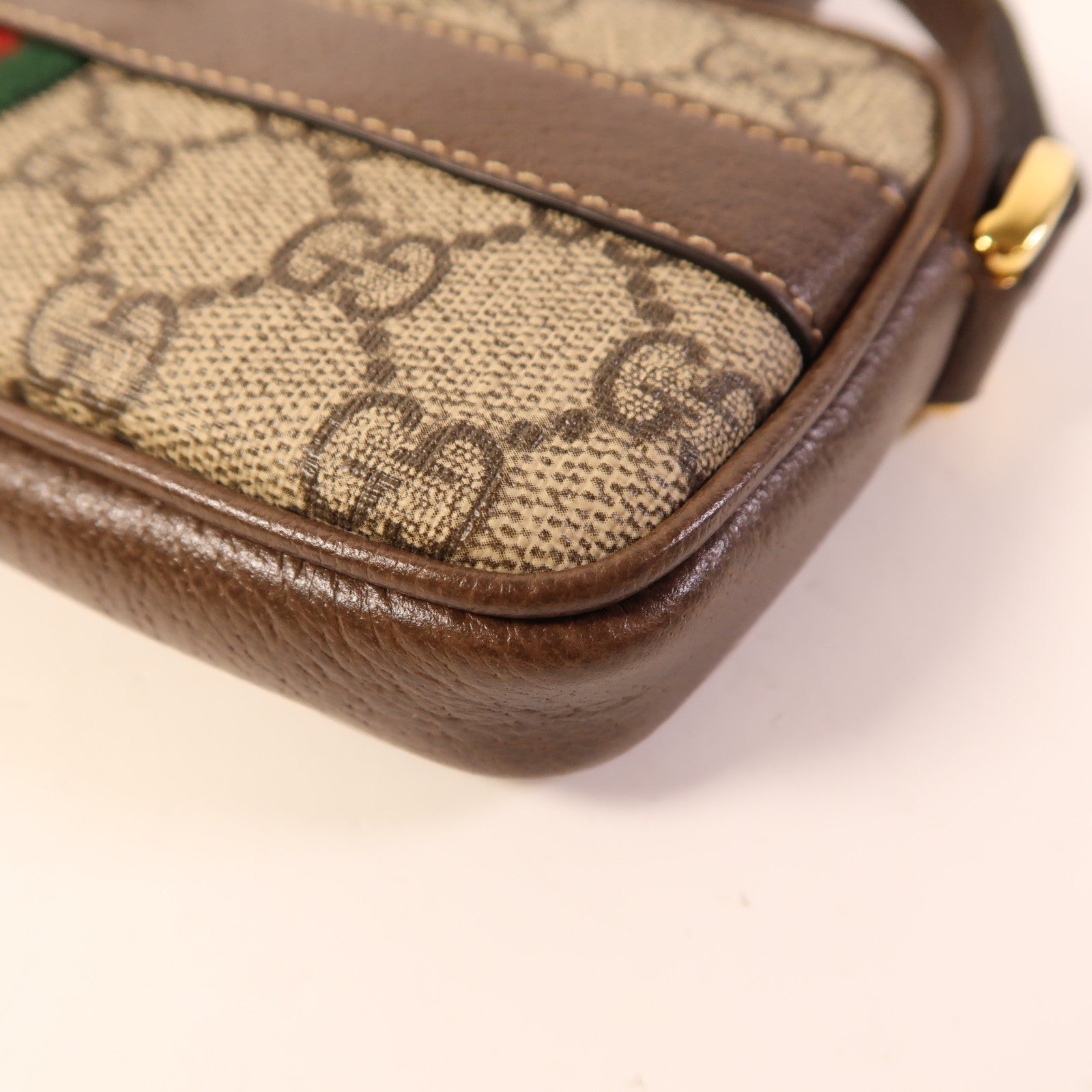 GUCCI 塗層帆布Shoulder Bag金扣肩背袋