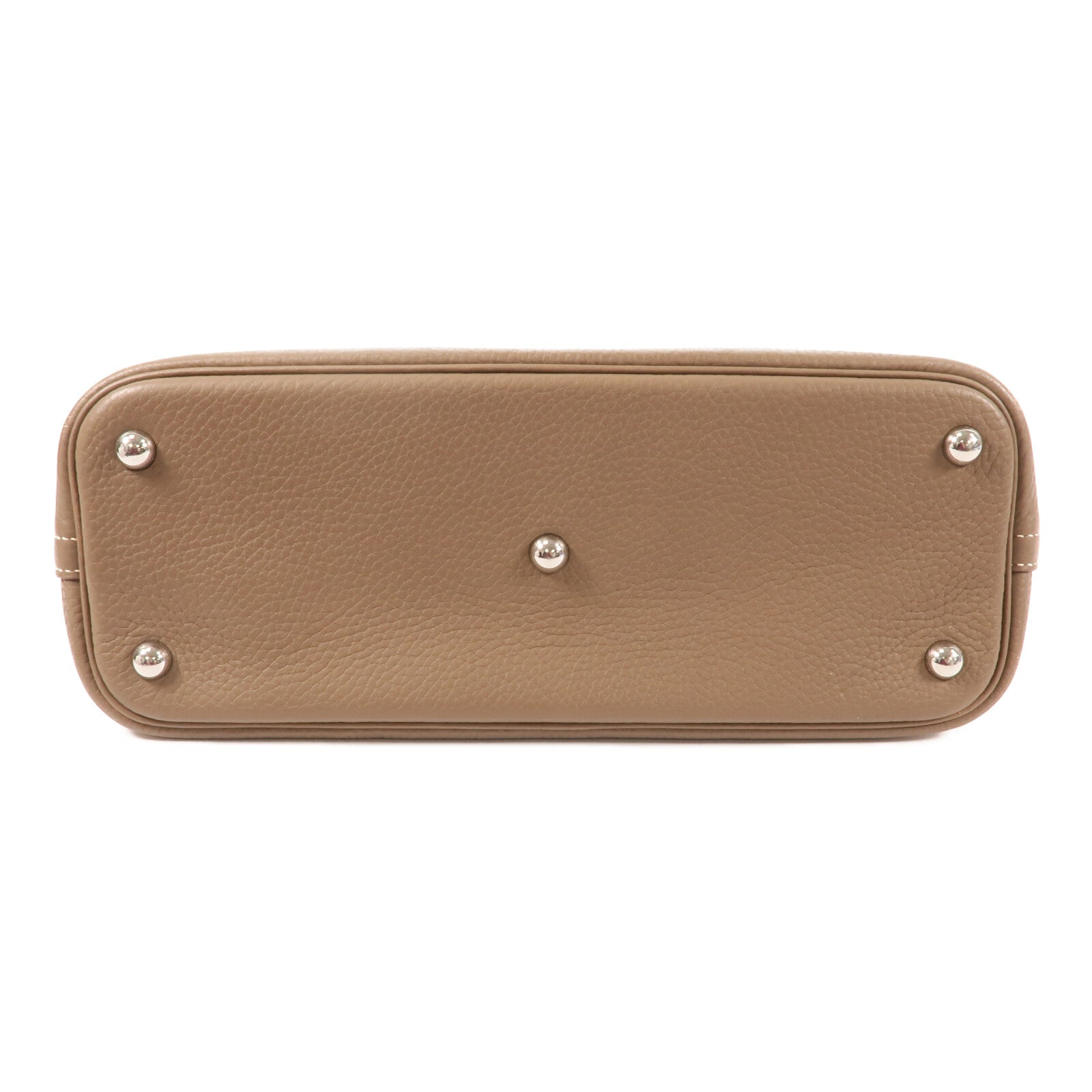 HERMES Clemence皮革Bolide 31銀扣肩背袋Etoupe
