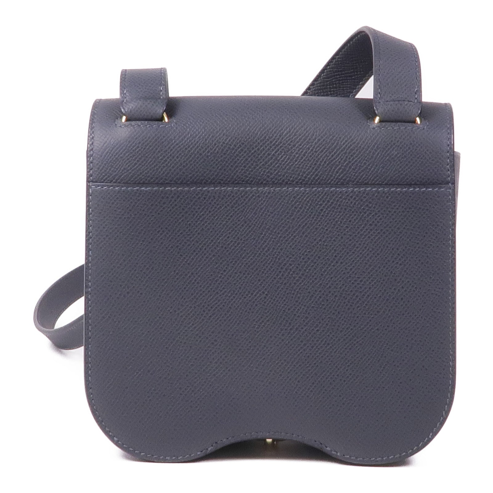 HERMES Epsom皮革 Della Cavalleria Mini金扣肩背袋Ardoise