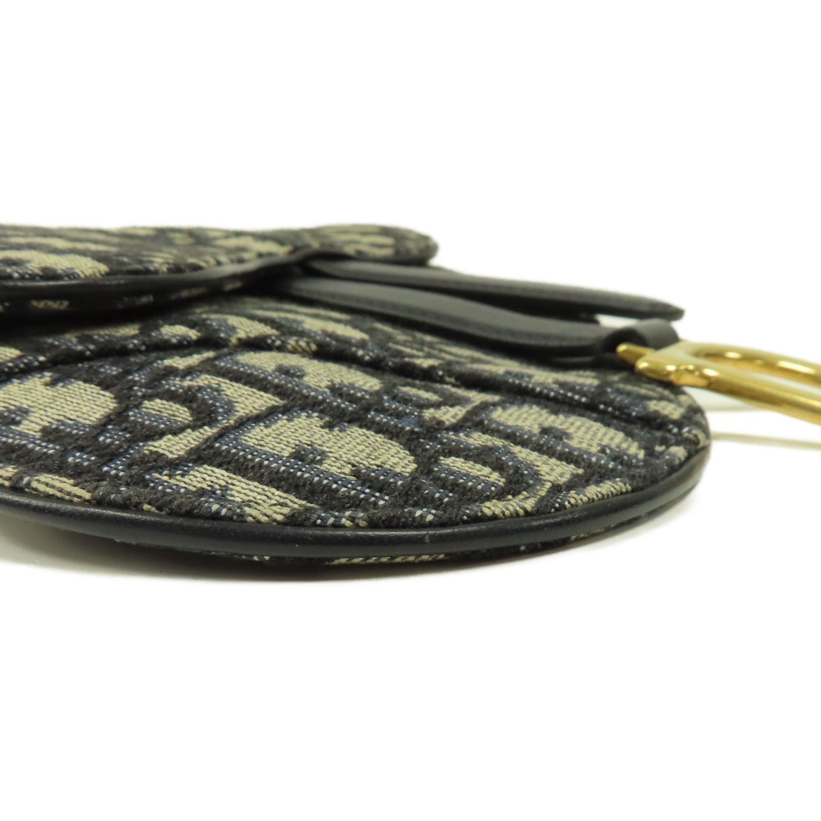 Dior 【激減優惠】帆布Saddle Oblique Waist Belt Bag金扣腰包藍色