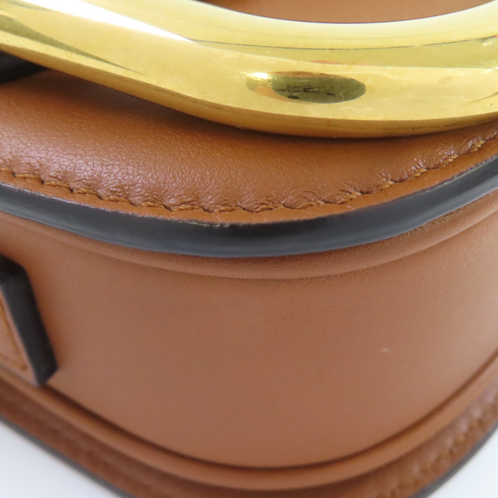 Valentino 【激減優惠】牛皮皮革Shoulder Bag金扣肩背袋啡色