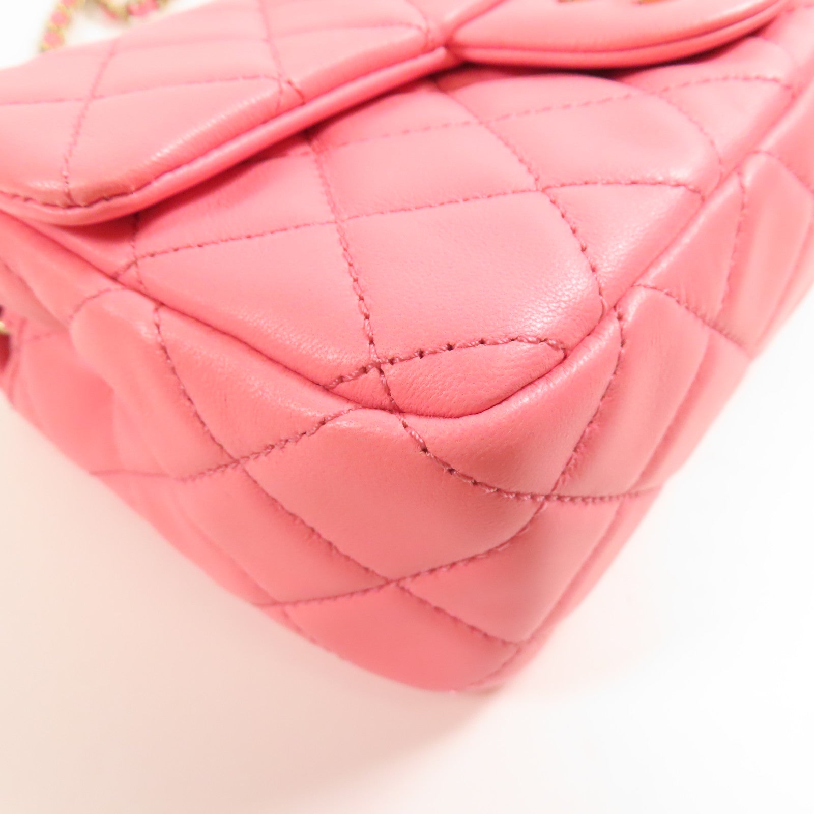 CHANEL CC GHW Classic 20 Chain Shoulder Bag Lambskin Leather AS1787 Pink