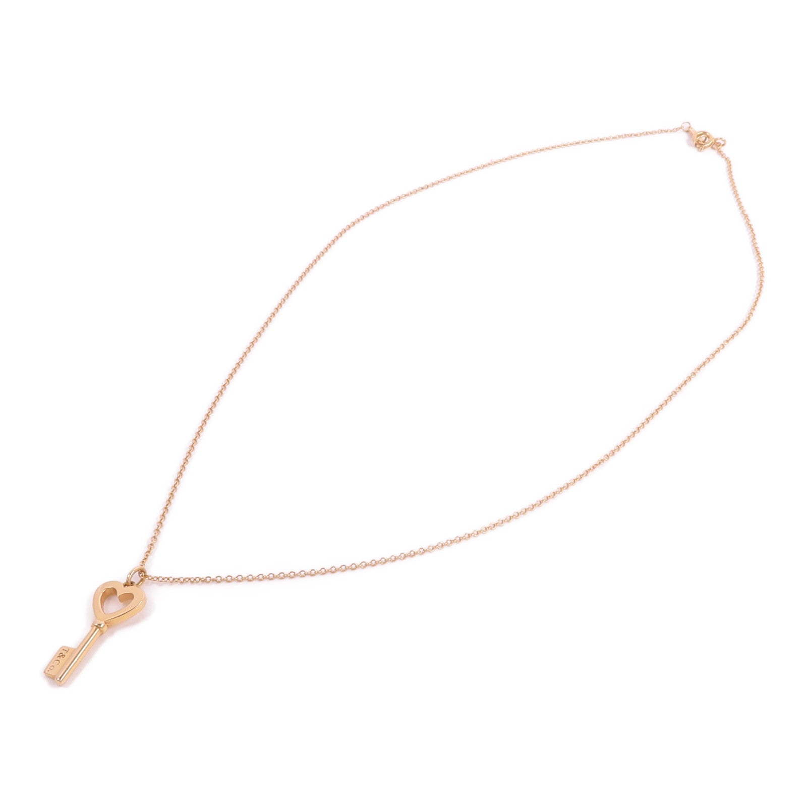 TIFFANY＆CO 18K玫瑰金Heart Key Pendant項鍊