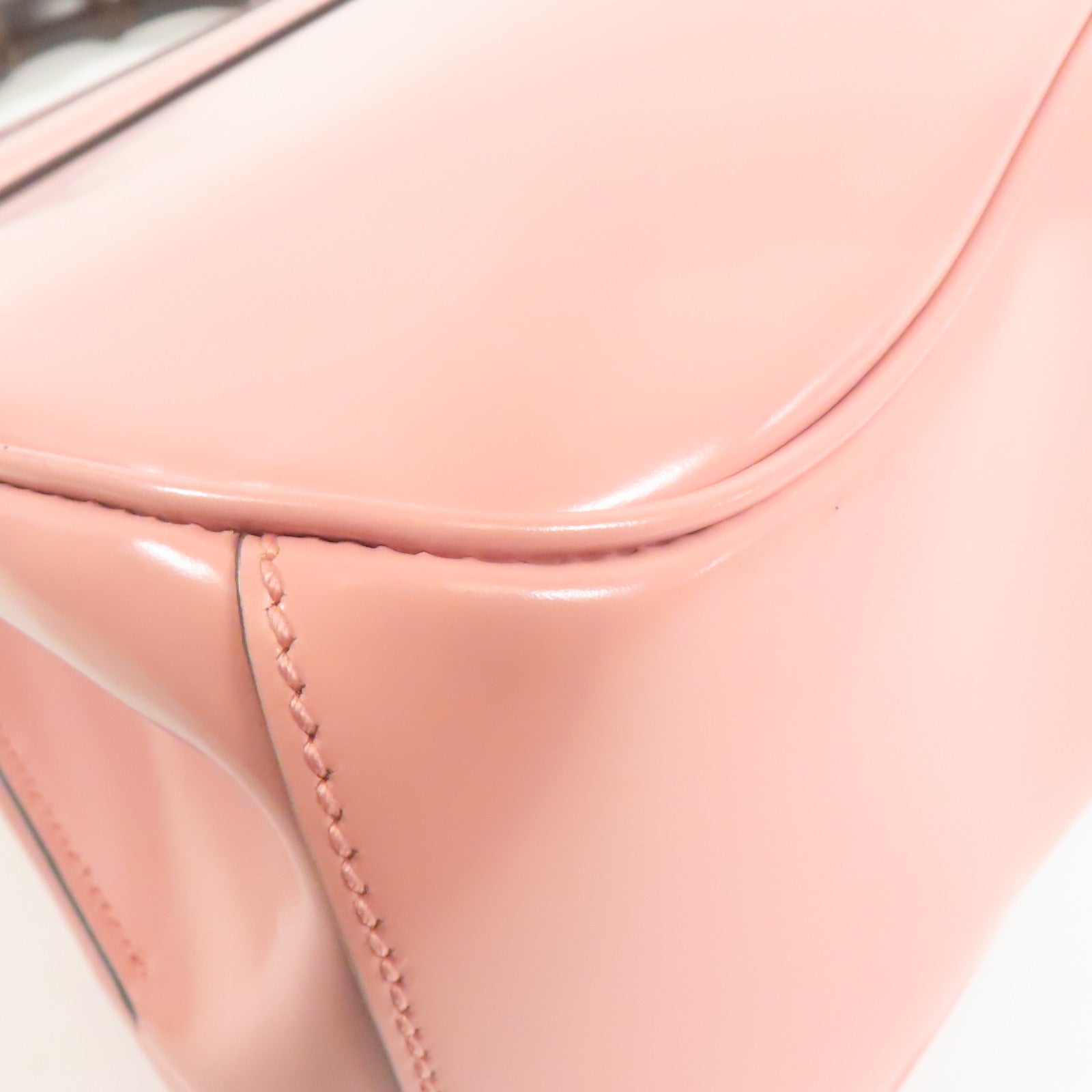 GUCCI GG SHW Hand Bag Calfskin Leather Pink