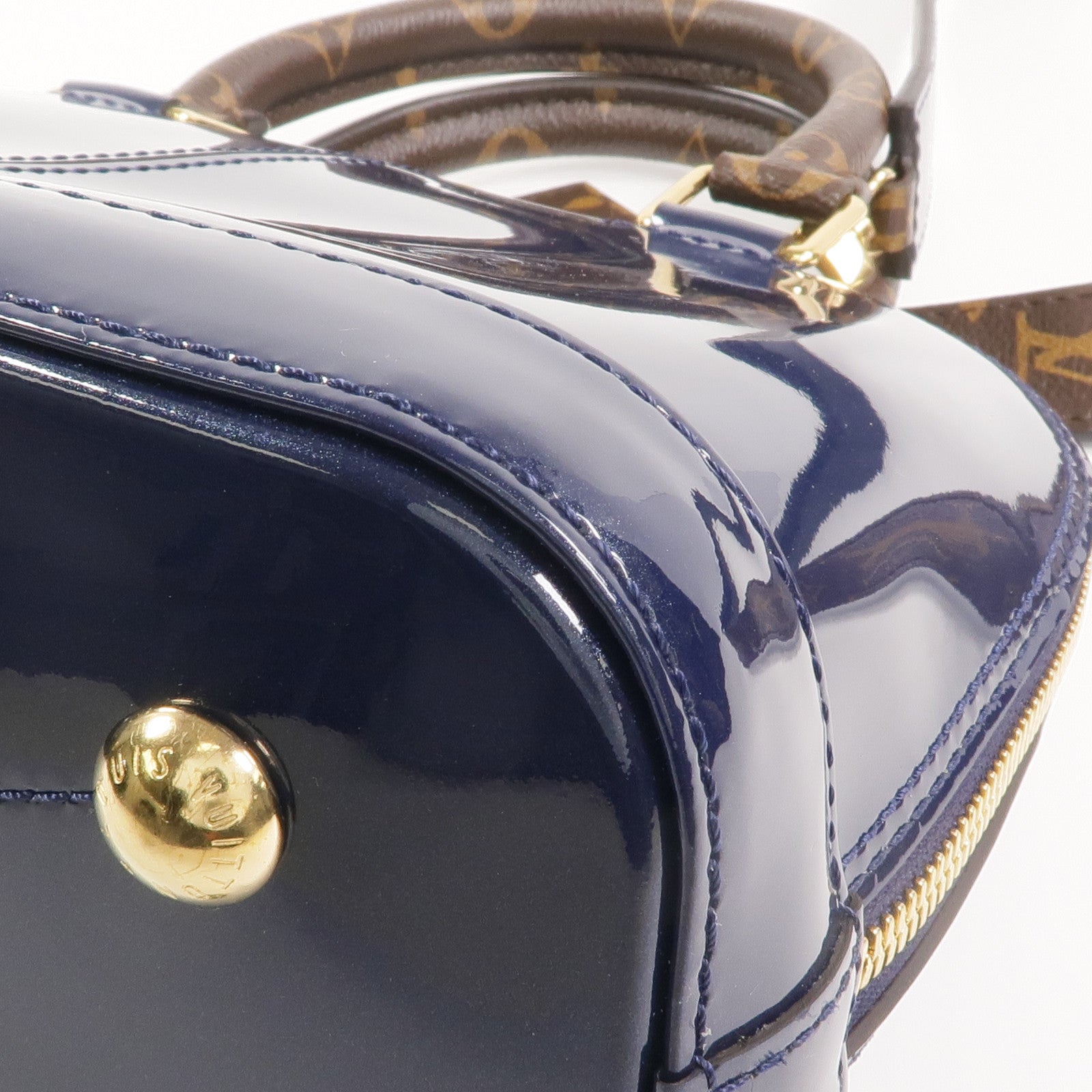 LOUIS VUITTON Monogram/Monogram Vernis Alma BB金扣手挽肩背兩用袋
