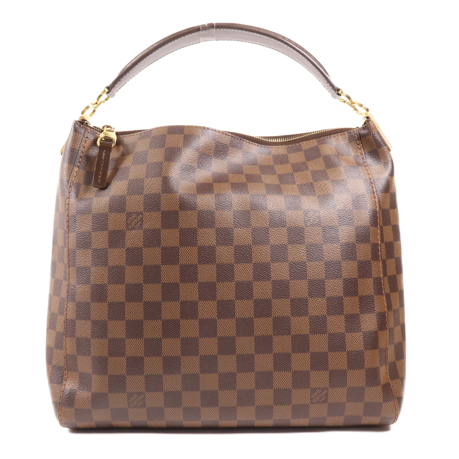 LOUIS VUITTON Damier Portobello PM金扣手挽袋