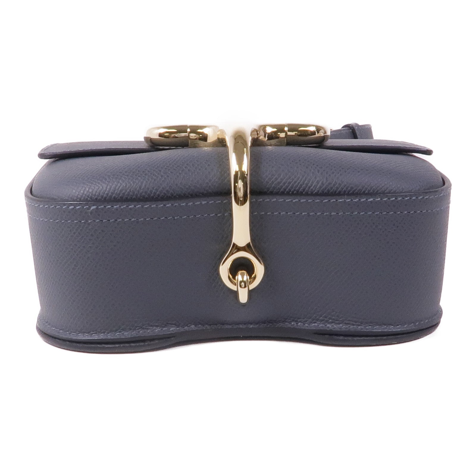 HERMES Epsom皮革 Della Cavalleria Mini金扣肩背袋Ardoise