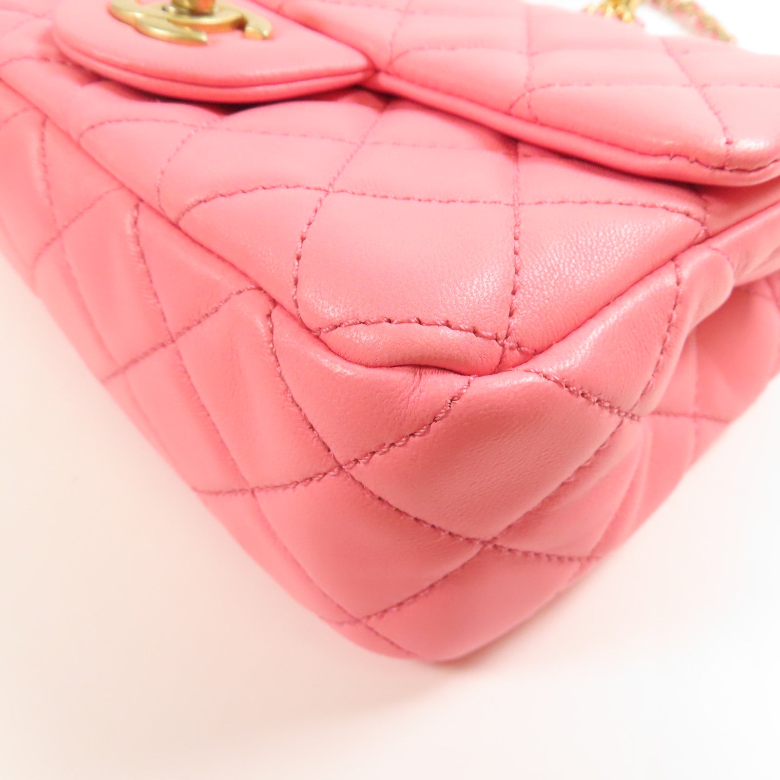 CHANEL CC GHW Classic 20 Chain Shoulder Bag Lambskin Leather AS1787 Pink