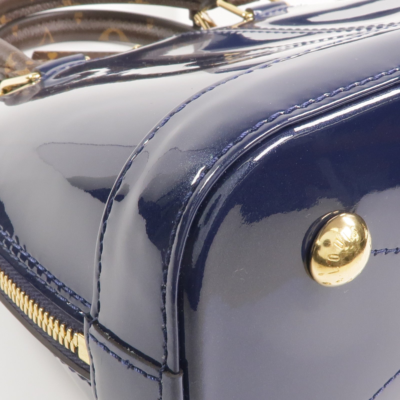 LOUIS VUITTON Monogram/Monogram Vernis Alma BB金扣手挽肩背兩用袋