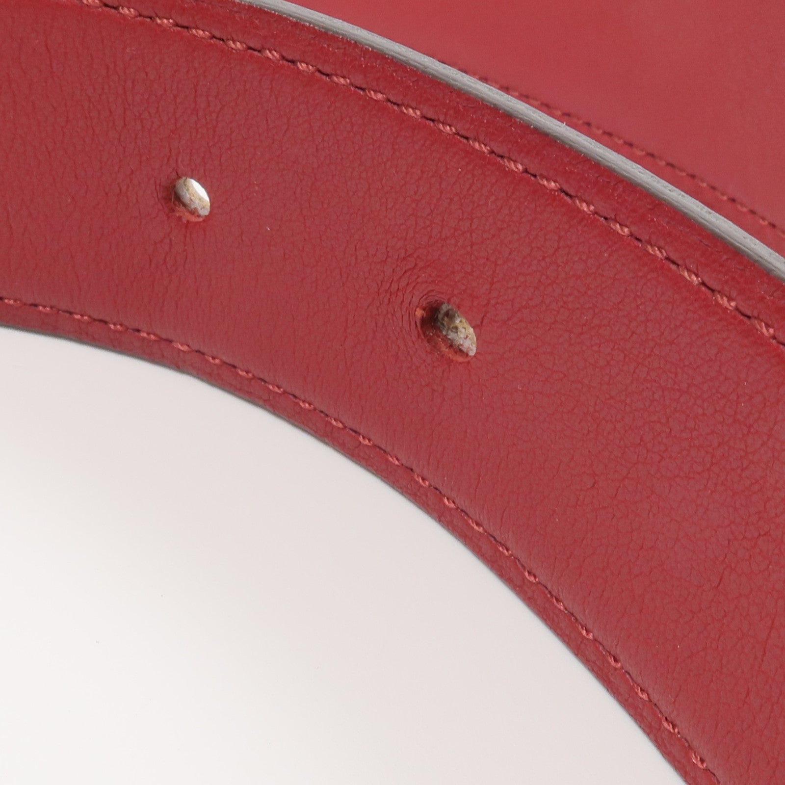 HERMES Epsom/Swift皮革Chaine d'Ancre Belt 90cm皮帶Craie/Rouge H