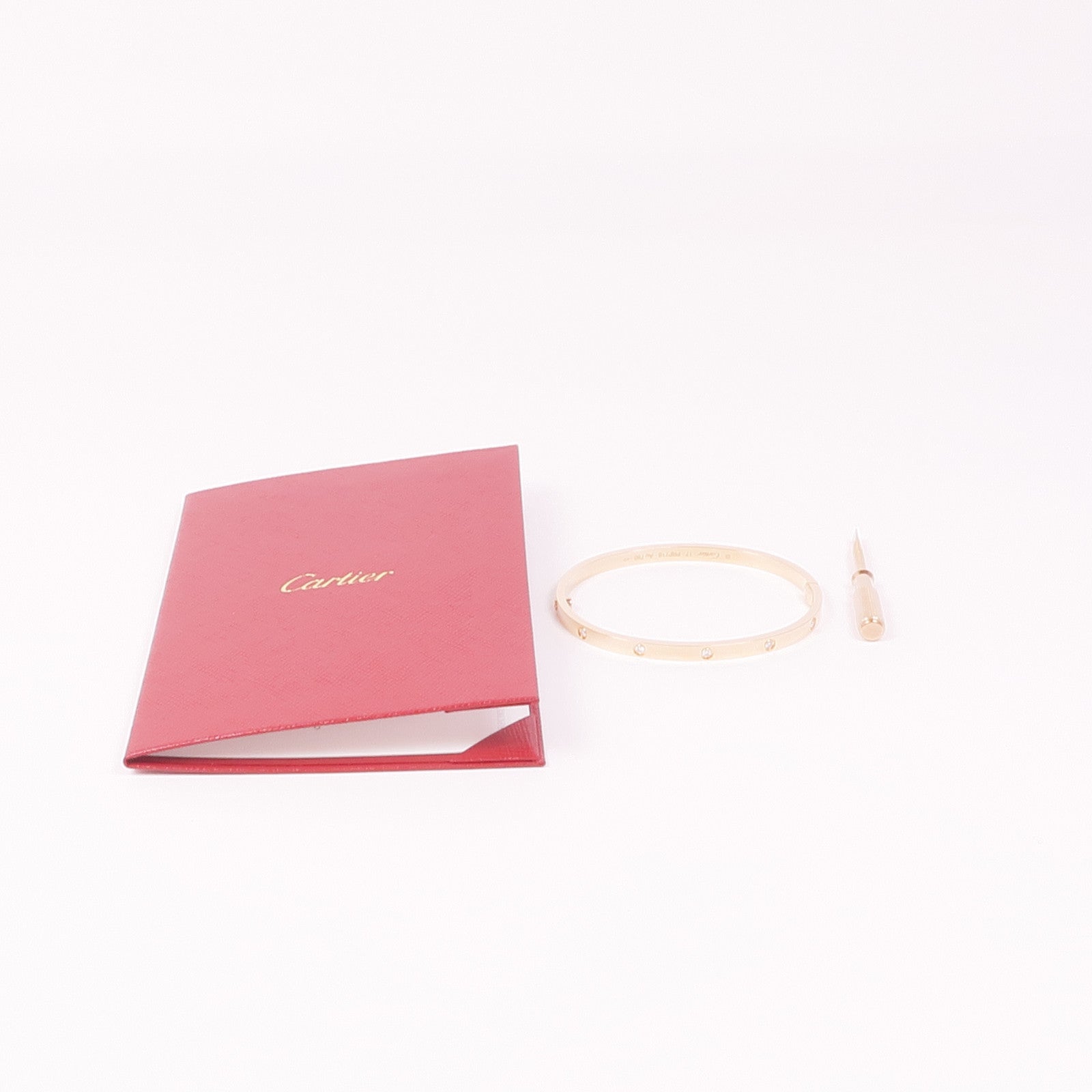 CARTIER 18K玫瑰金Love Bracelet鑽石手鏈Cartier#17