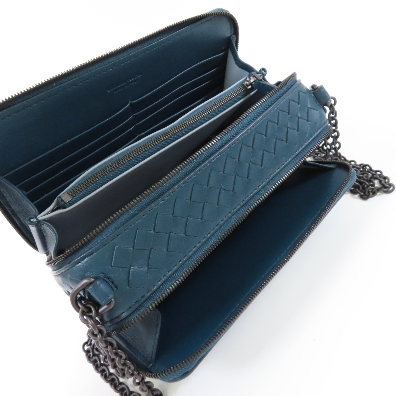 BOTTEGA VENETA 羊皮皮革Shoulder Bag黑扣鏈帶肩背袋