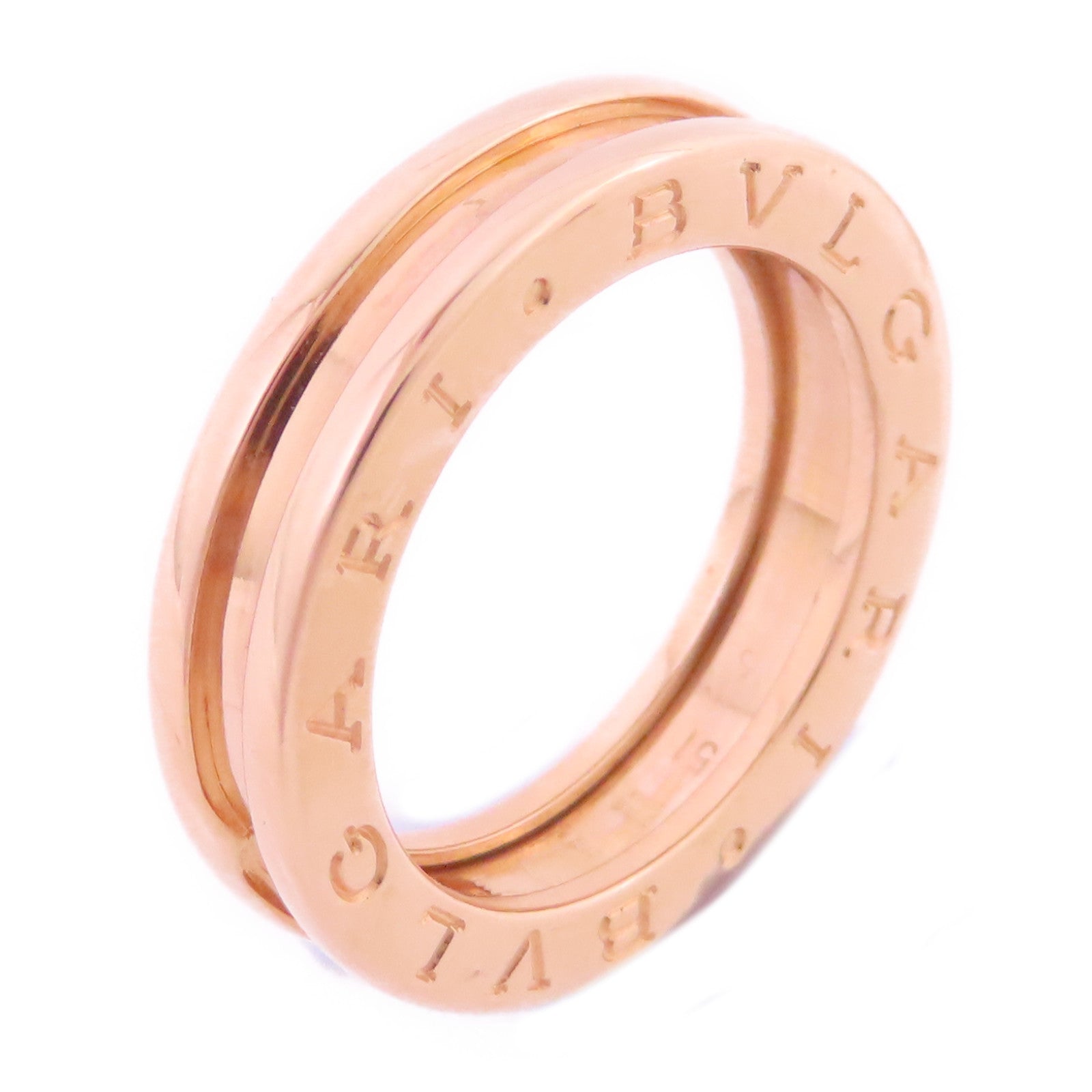 BVLGARI 18K玫瑰金B-zero1-1band Ring戒指#51/US#5.5