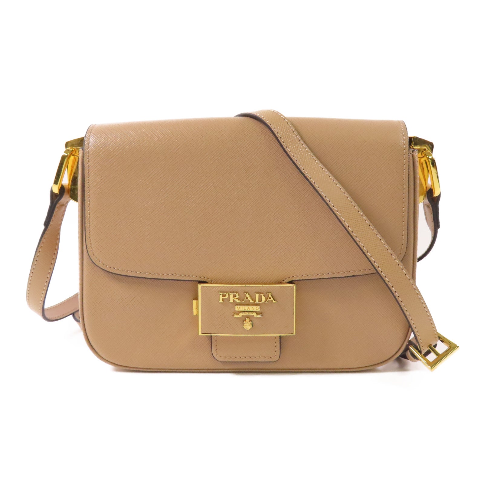 PRADA Saffiano皮革Shoulder Bag金扣肩背袋