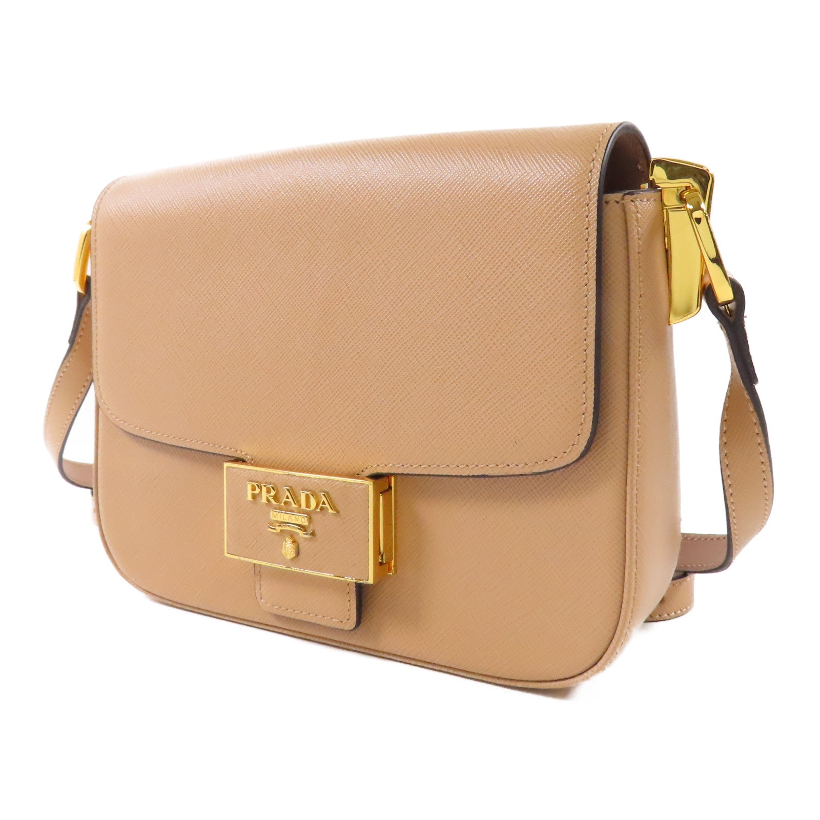 PRADA Saffiano皮革Shoulder Bag金扣肩背袋