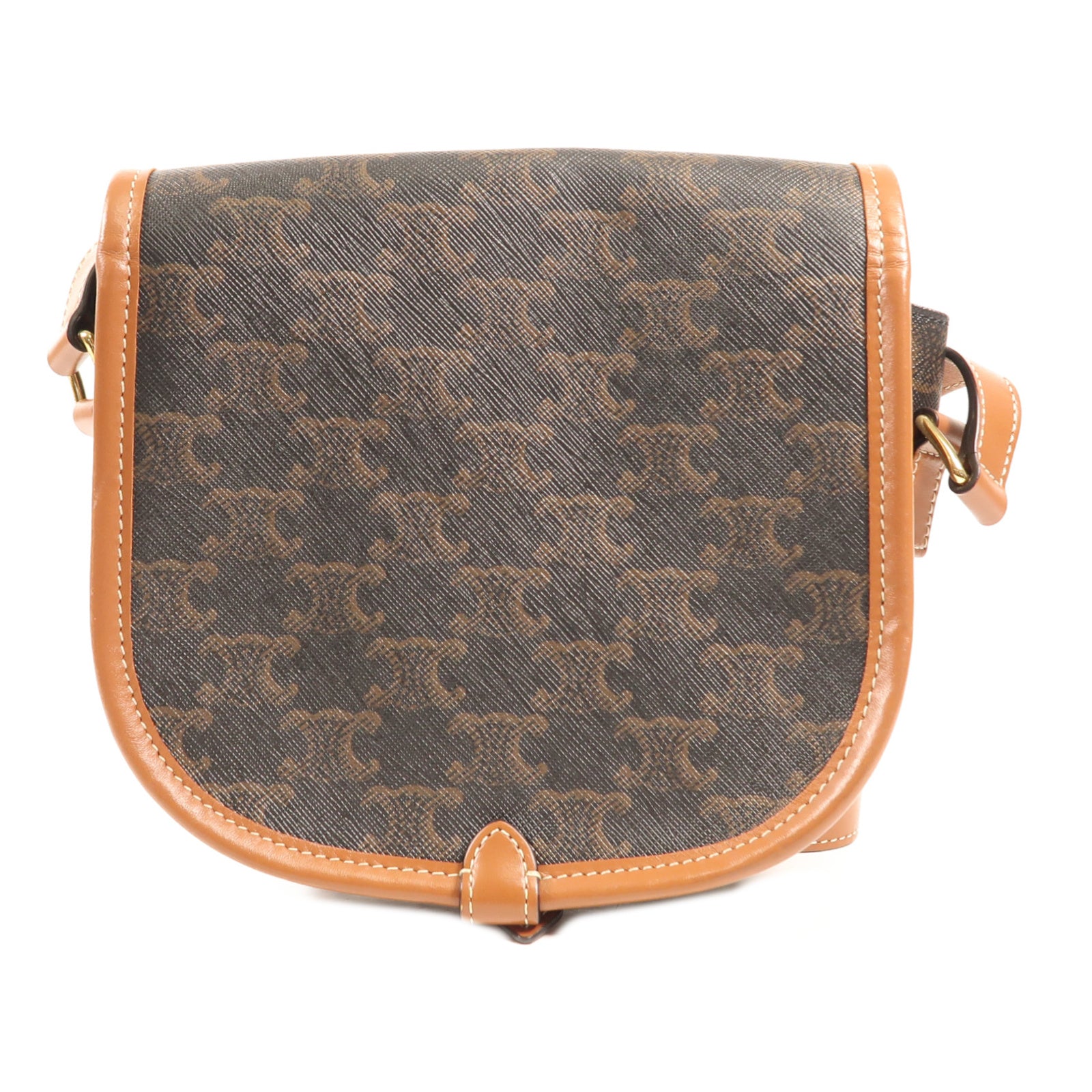 CELINE 塗層帆布Folco Bag金扣肩背袋