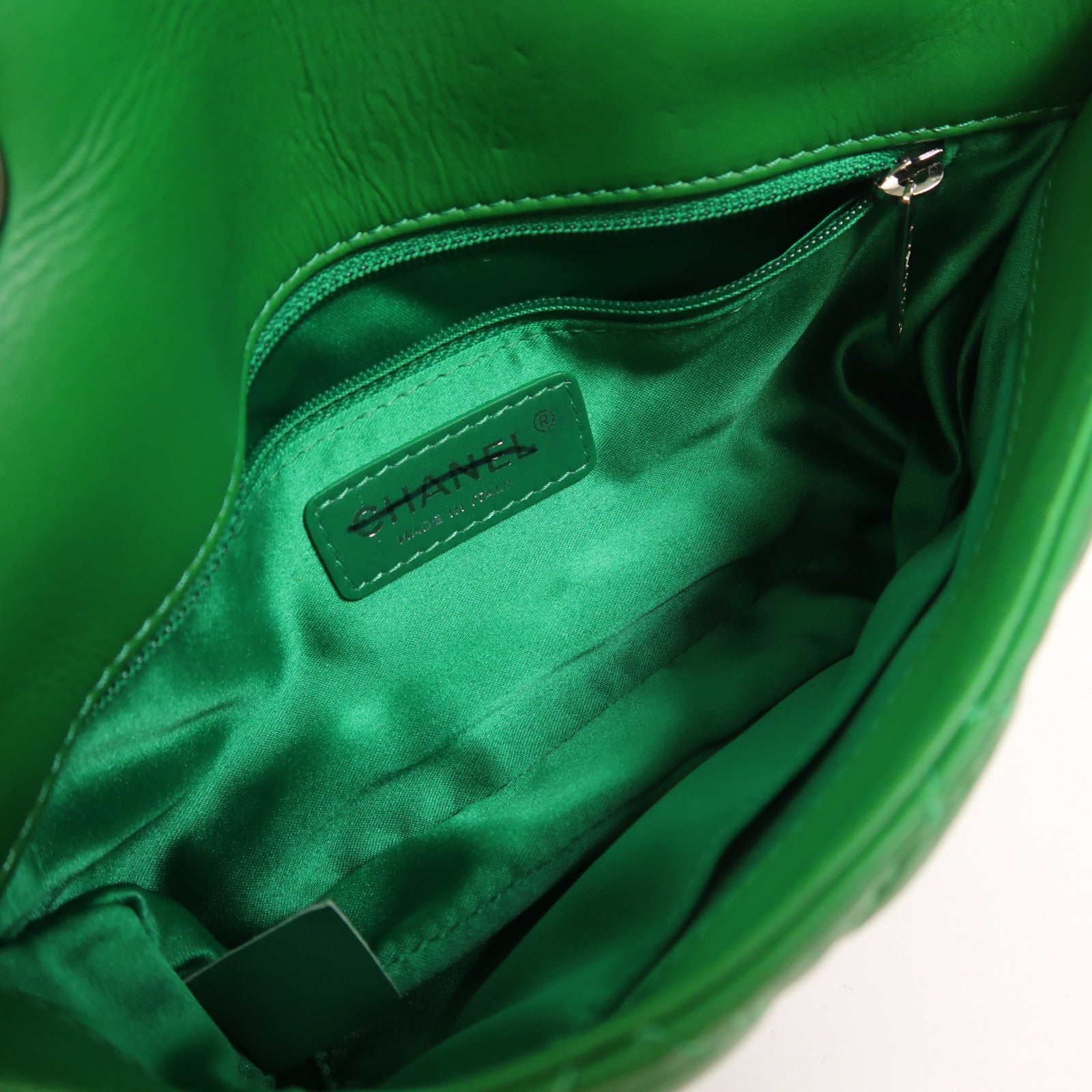 CHANEL 羊皮皮革Shoulder Bag銀扣鏈帶肩背袋