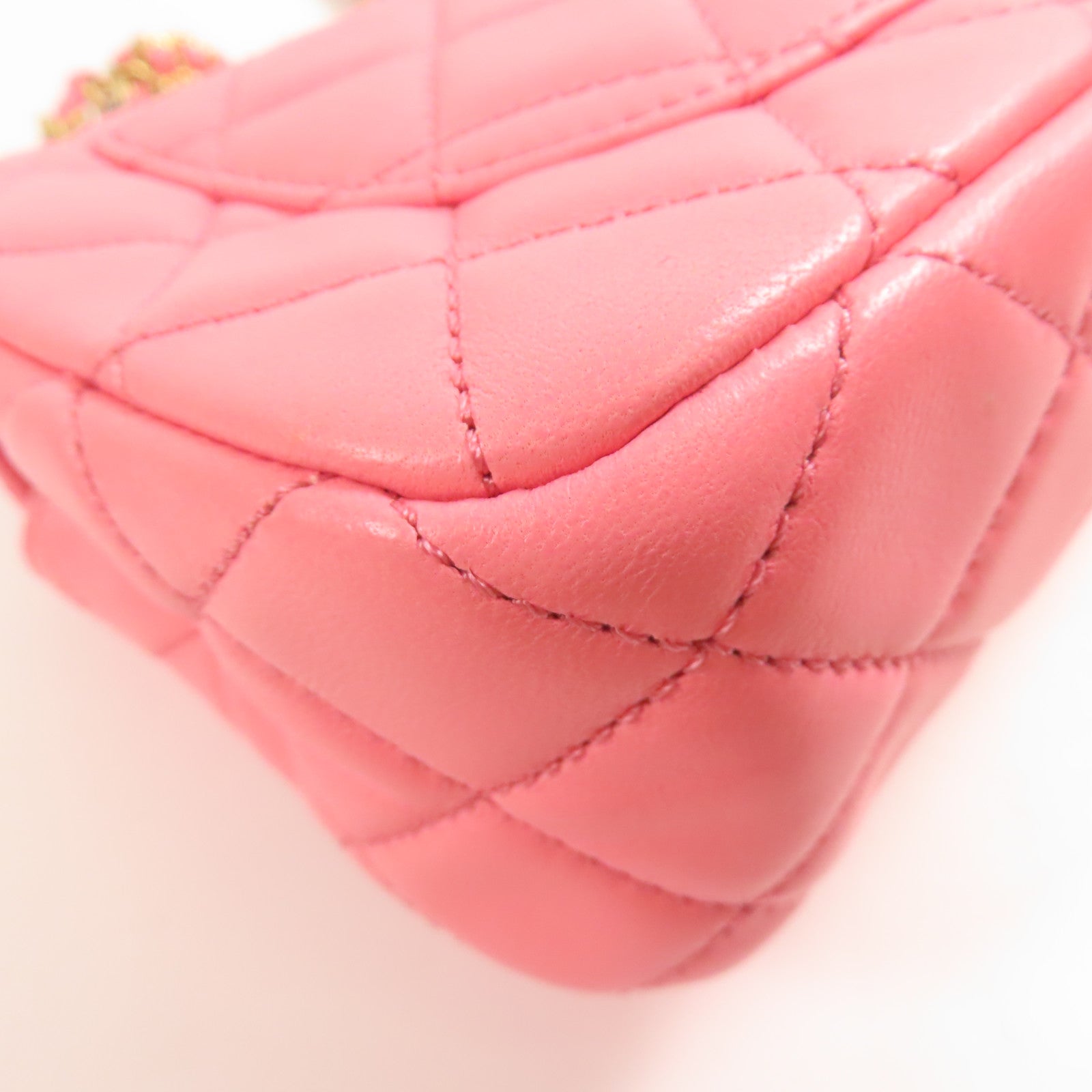 CHANEL CC GHW Classic 20 Chain Shoulder Bag Lambskin Leather AS1787 Pink