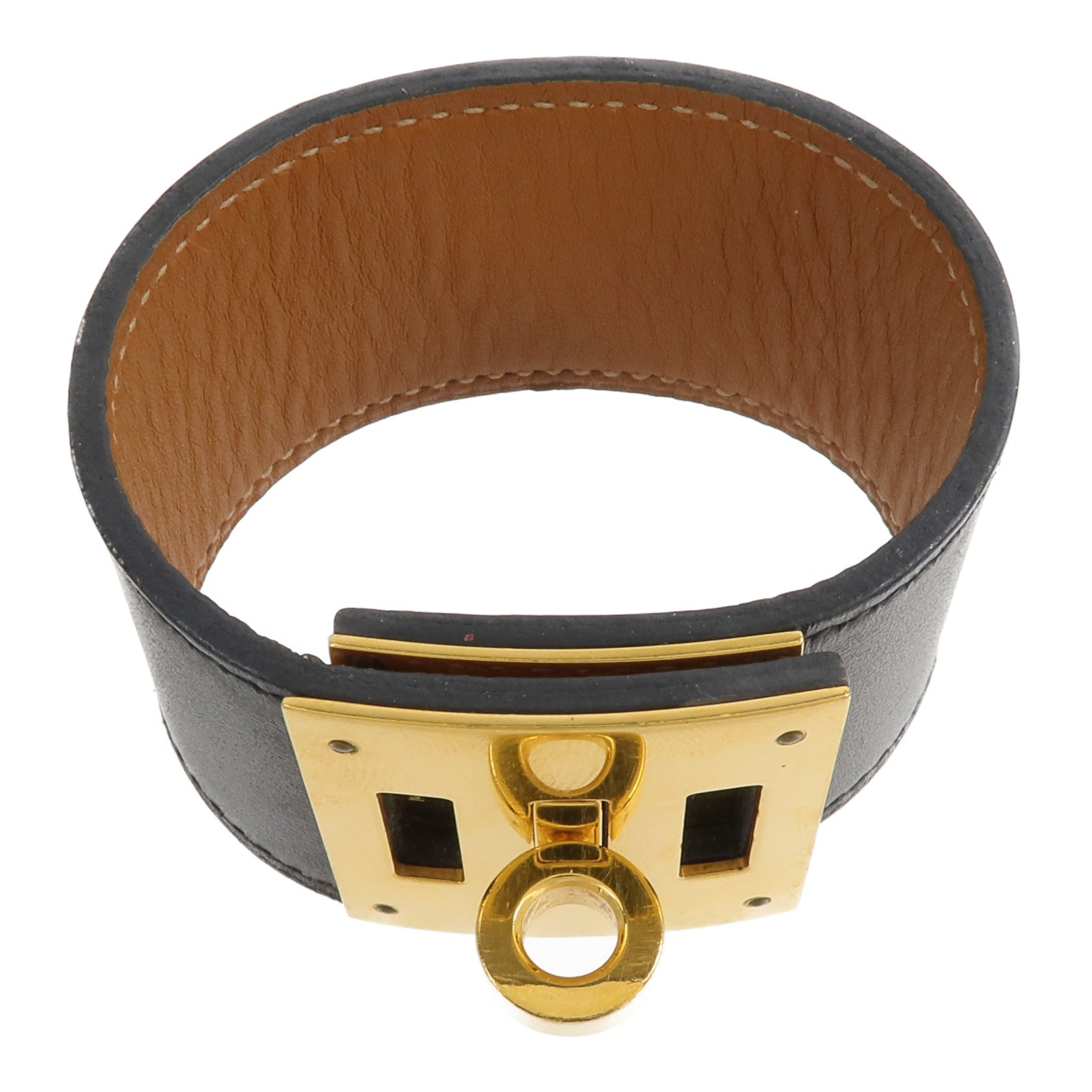 HERMES Swift皮革Kelly Dog Bracelet手帶Noir