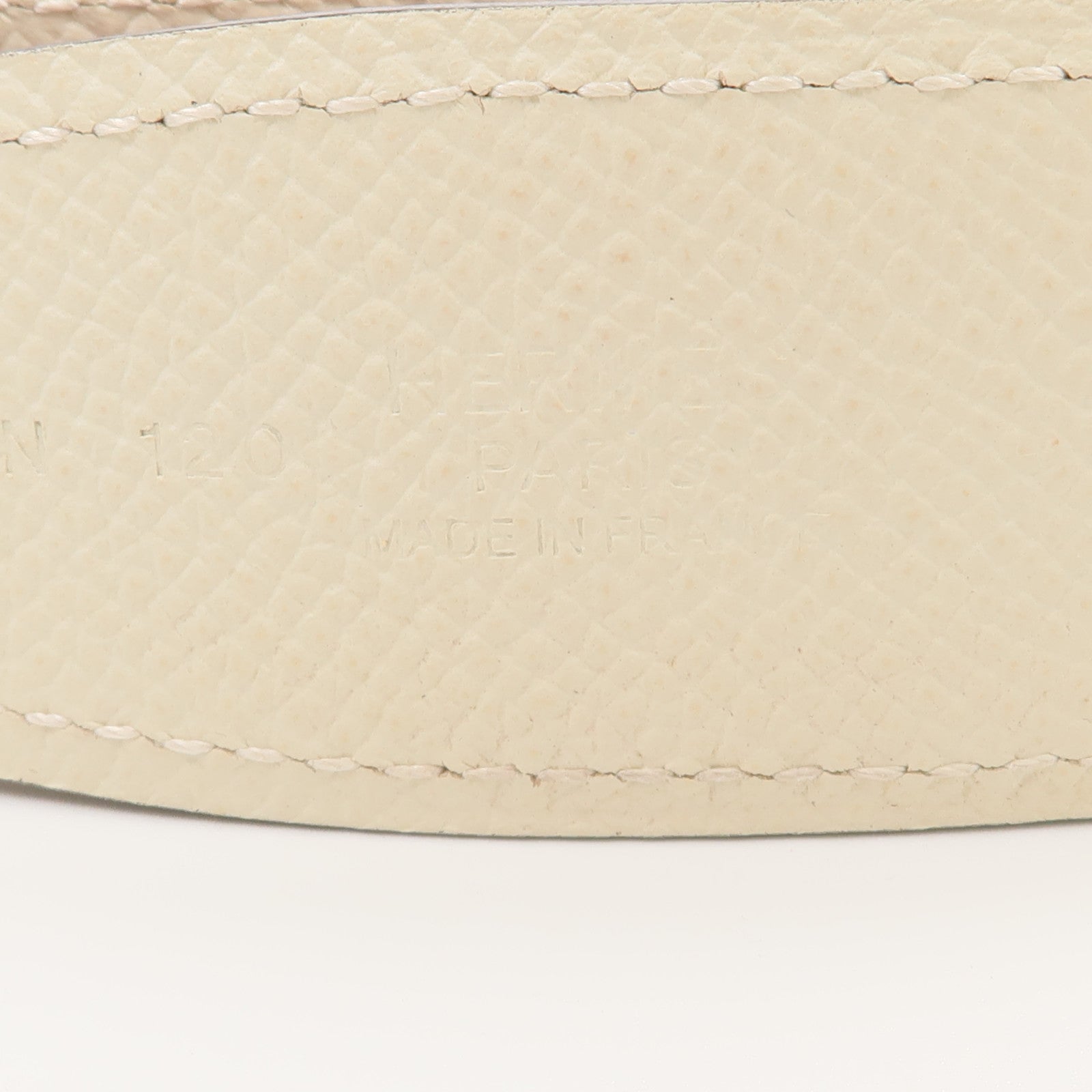 HERMES Epsom/Swift皮革Chaine d'Ancre Belt 90cm皮帶Craie/Rouge H