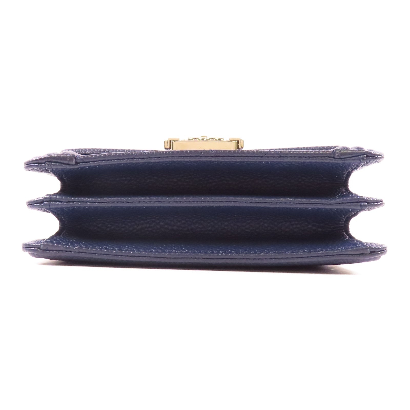 CHANEL CC GHW North South Boy Shoulder Bag Calfskin Leather Navy