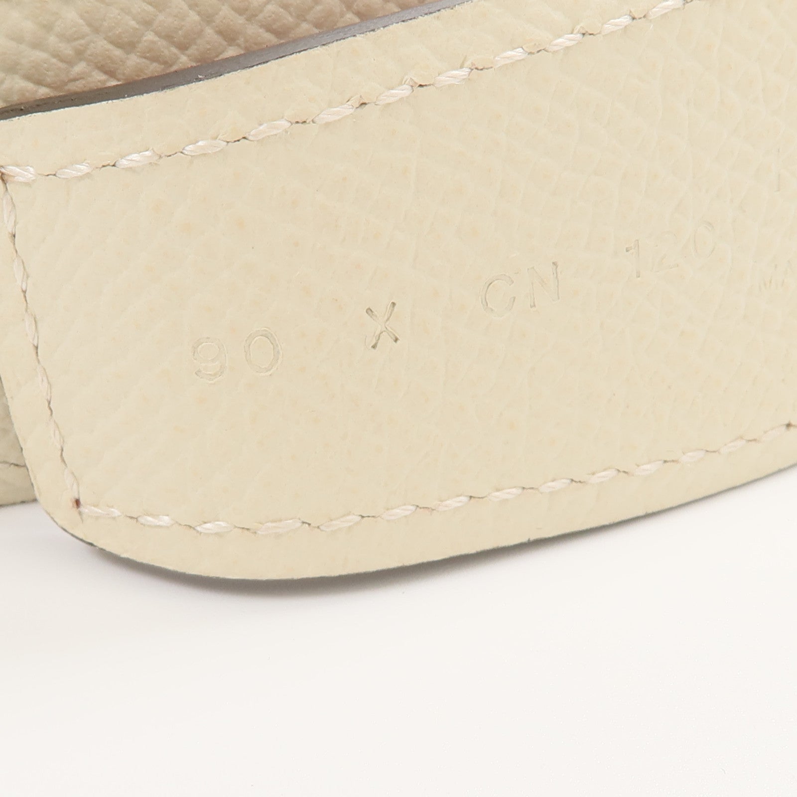 HERMES Epsom/Swift皮革Chaine d'Ancre Belt 90cm皮帶Craie/Rouge H