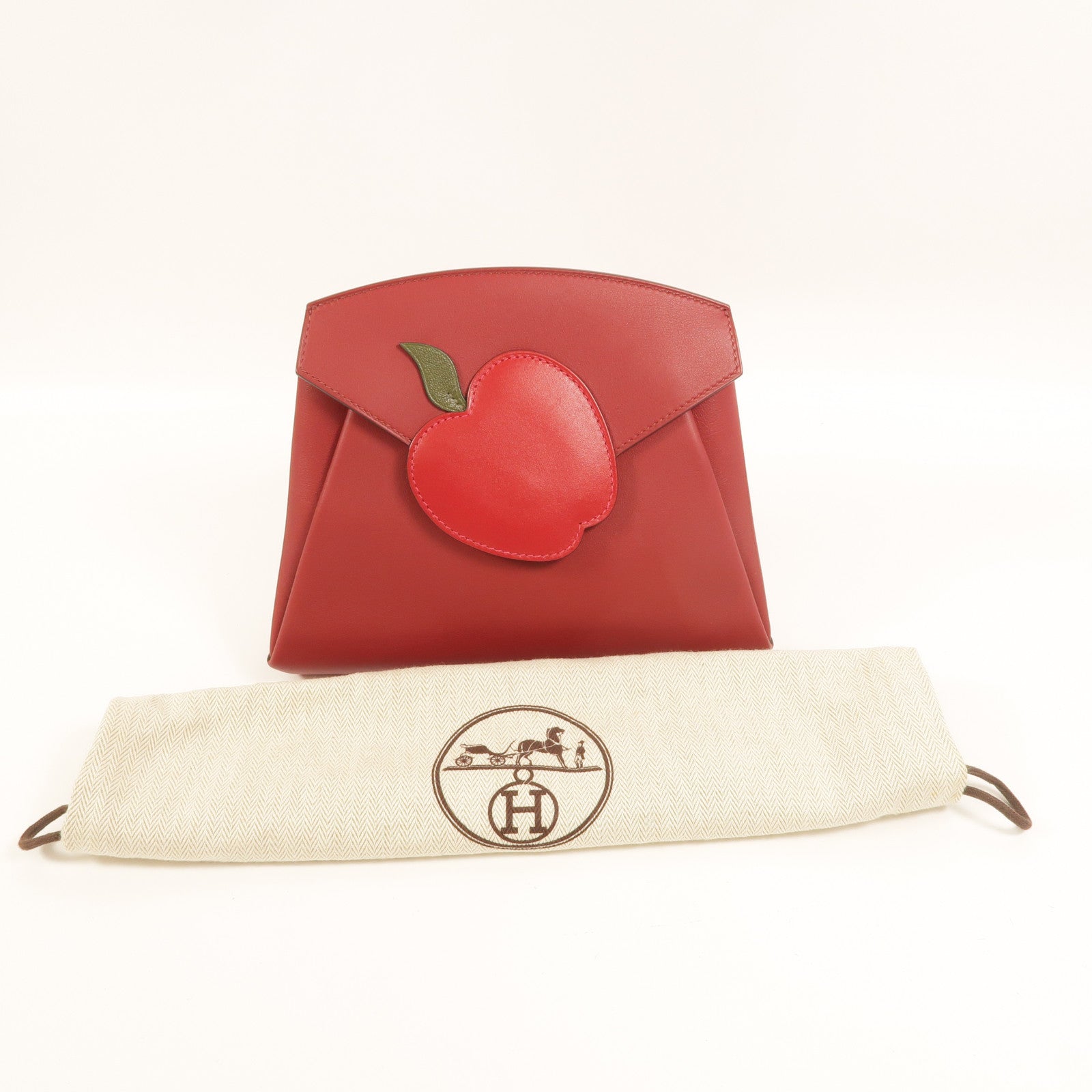 HERMES Swift/Tadelakt皮革Tutti Frutti Clutch手拿包RougeGrenat/RougeVif