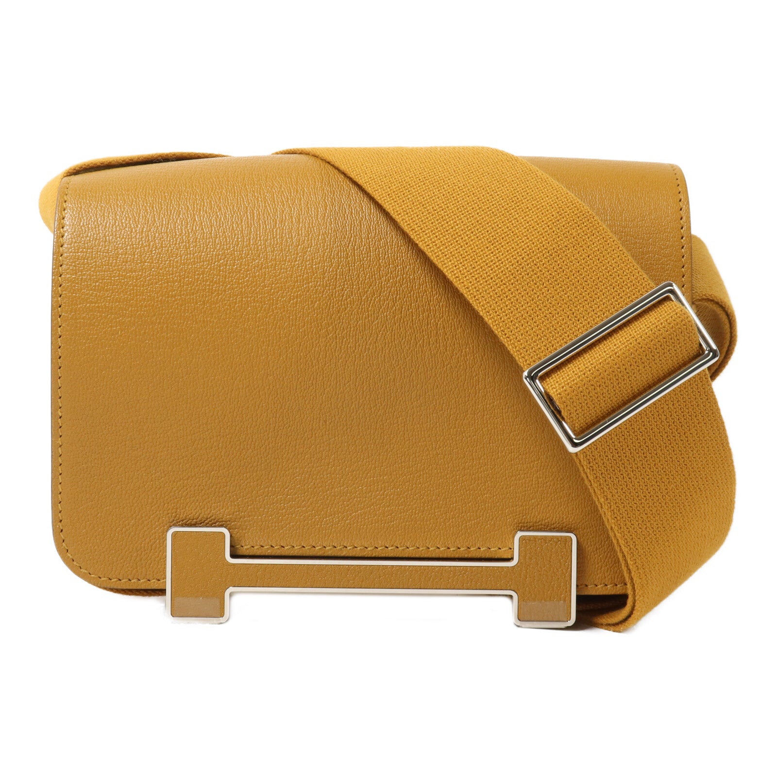 HERMES Chevre皮革Geta Bag肩背袋Caramel