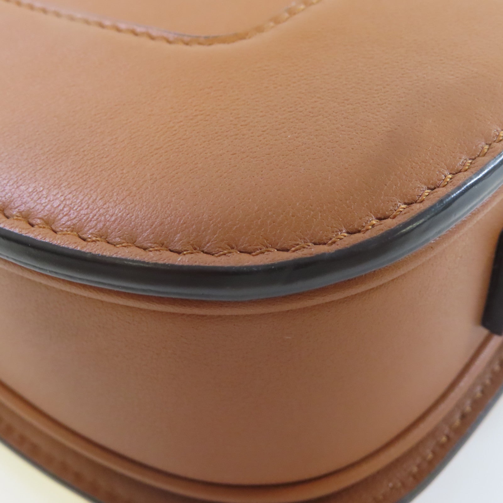 Valentino 【激減優惠】牛皮皮革Shoulder Bag金扣肩背袋啡色