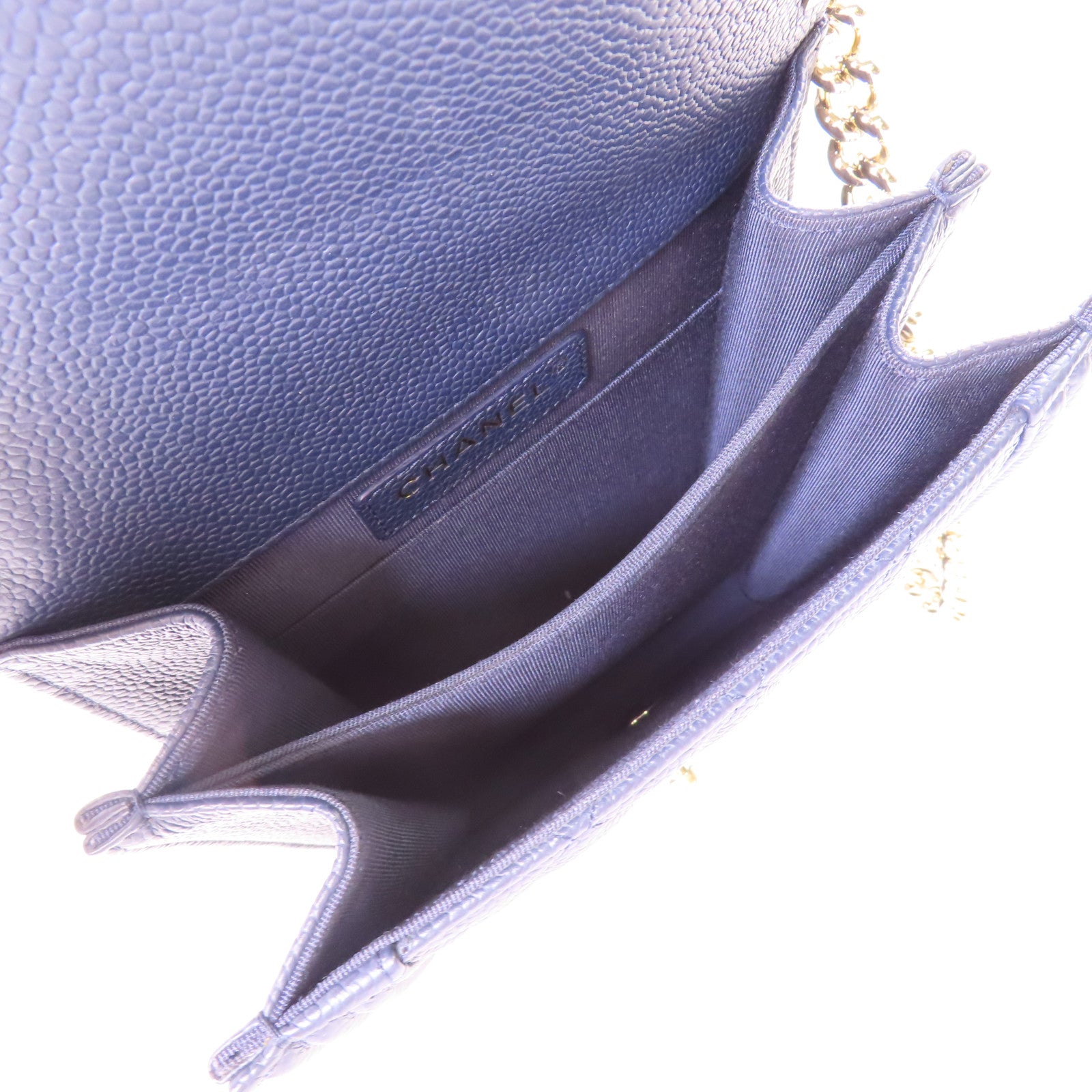 CHANEL CC GHW North South Boy Shoulder Bag Calfskin Leather Navy