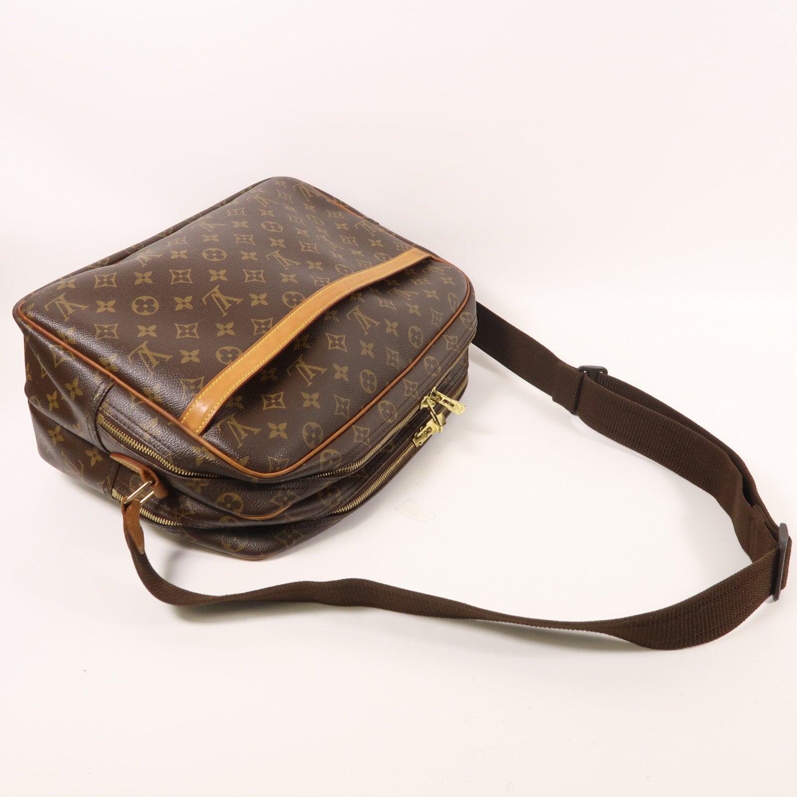 LOUIS VUITTON Monogram Reporter GM金扣肩背袋