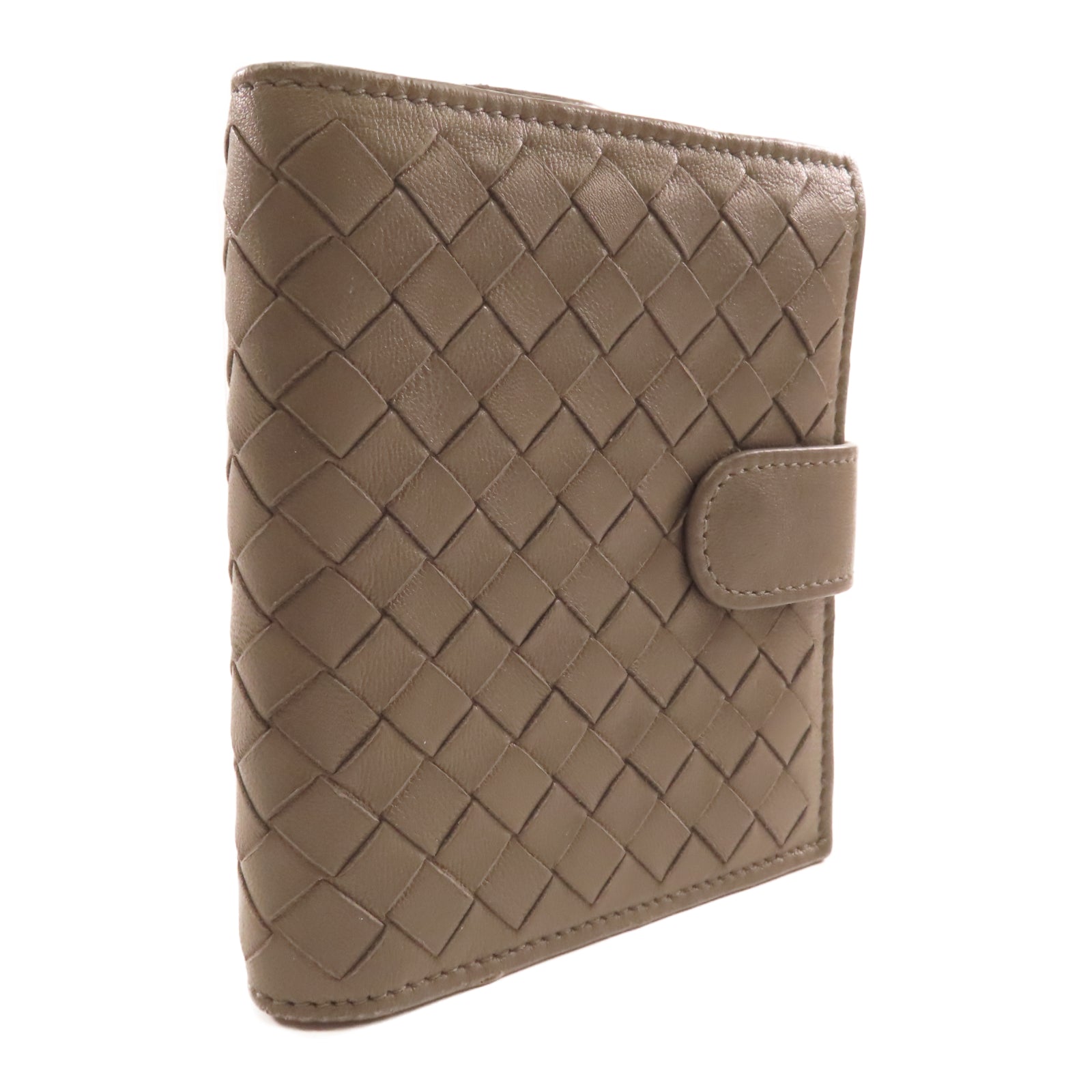 BOTTEGA VENETA 羊皮皮革Wallet銀扣錢包灰色