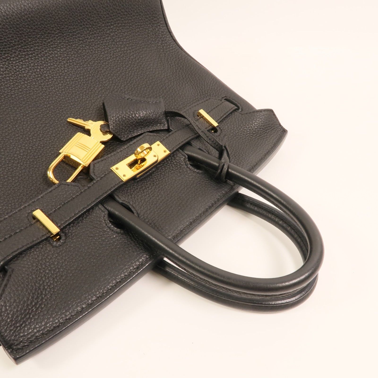 HERMES Togo皮革Birkin 25金扣手挽袋Noir