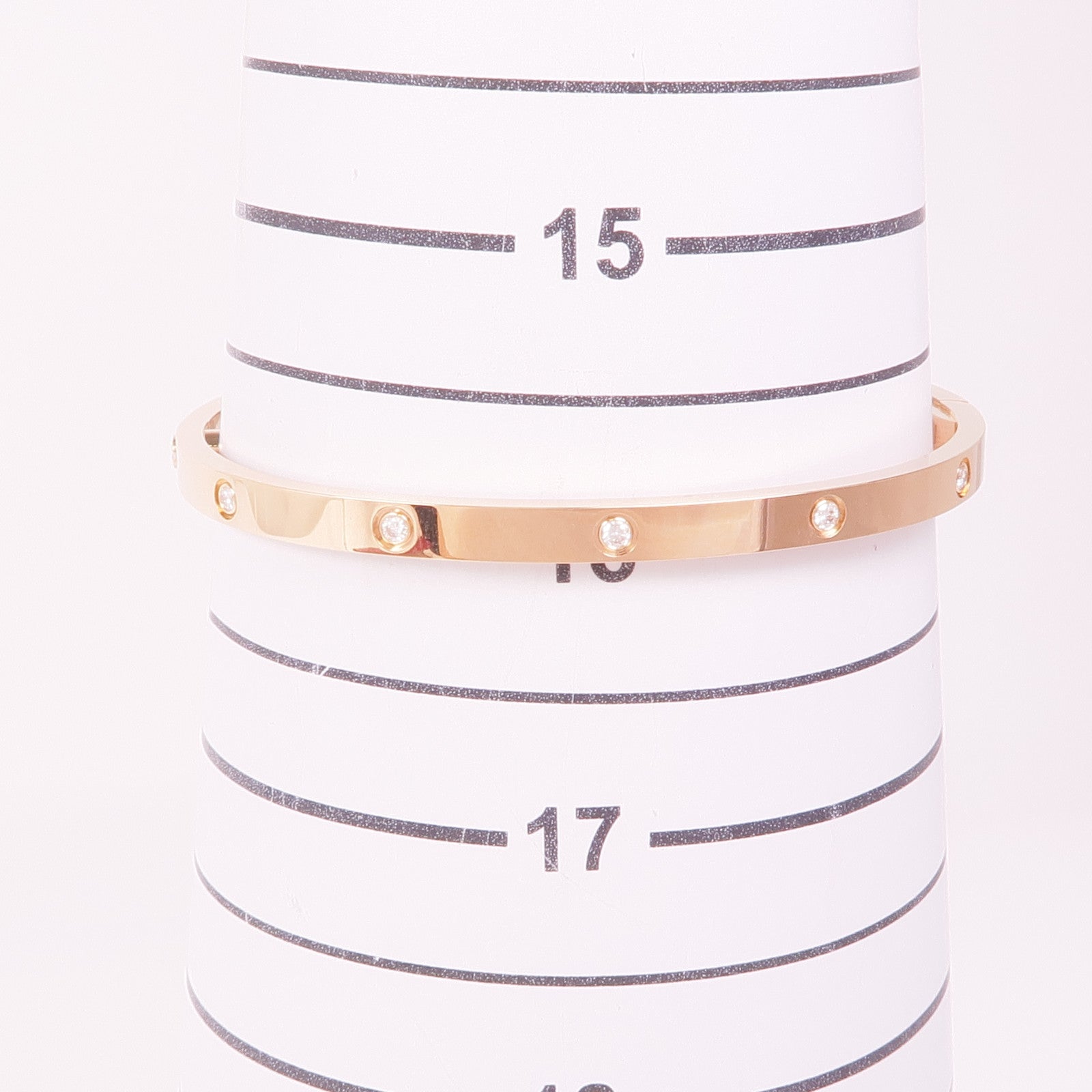 CARTIER 18K玫瑰金Love Bracelet鑽石手鏈Cartier#17