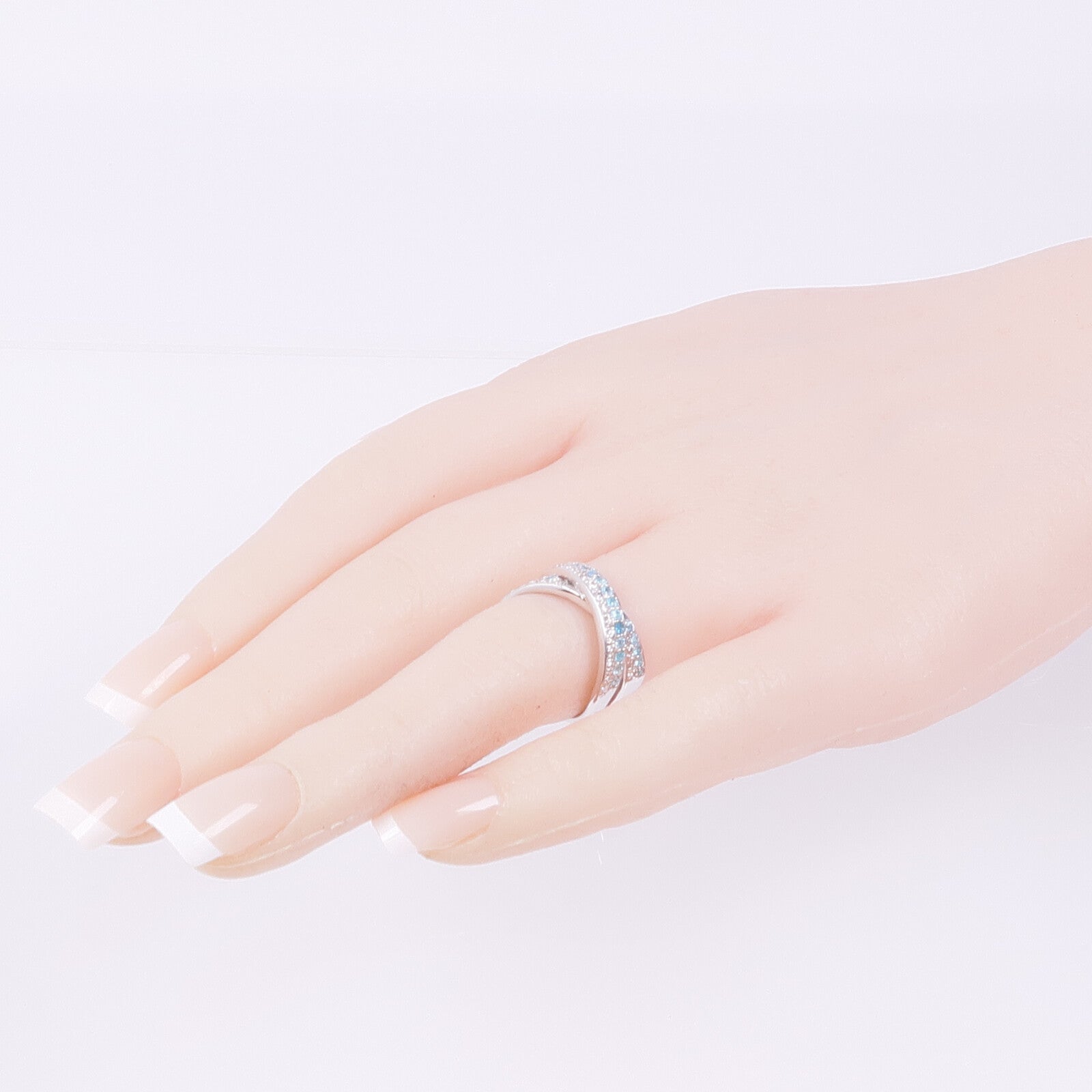 JEWELRY PT900鉑金Paraiba Tourmaline Diamond Ring帕拉伊巴碧璽/鑽石戒指US#6