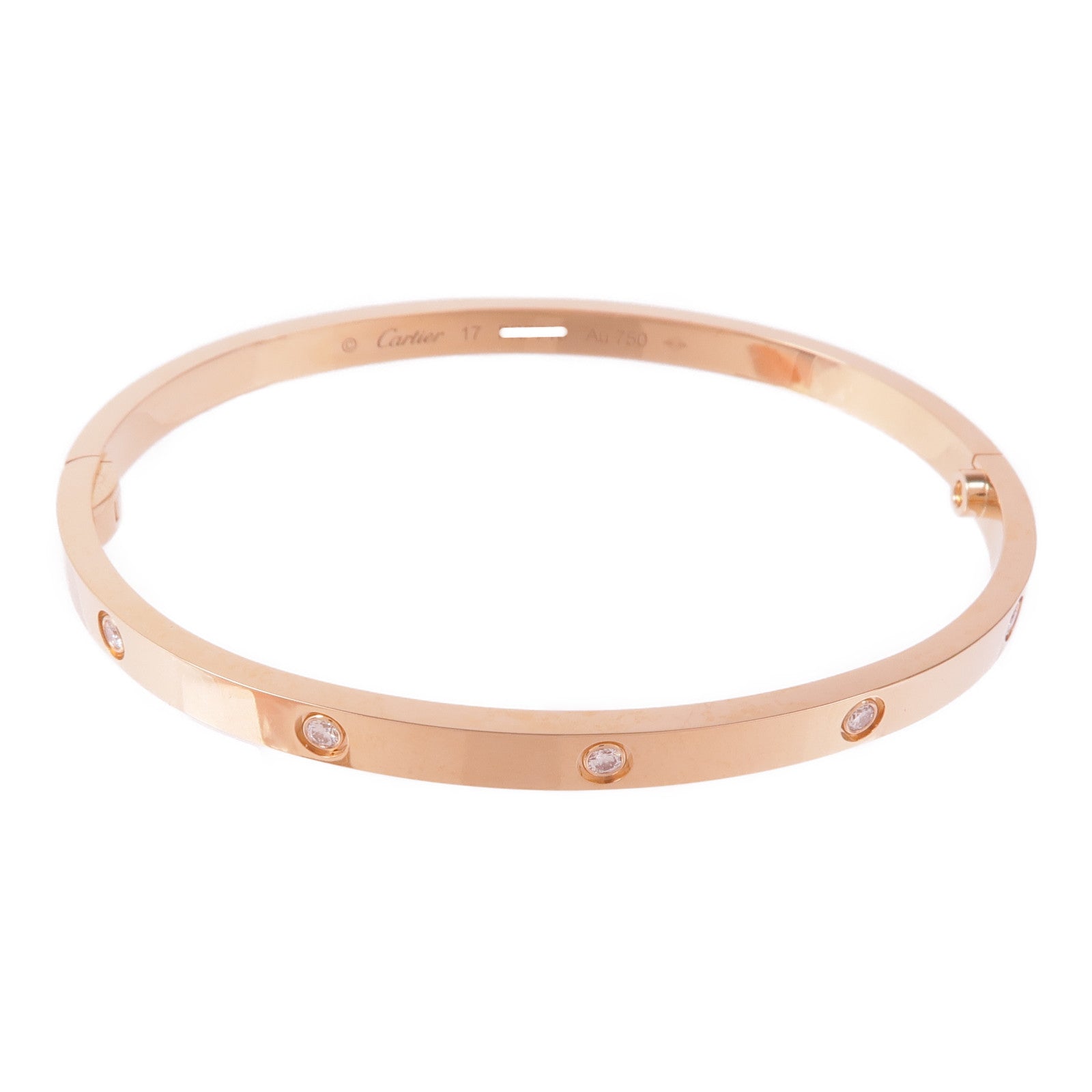 CARTIER 18K玫瑰金Love Bracelet鑽石手鏈Cartier#17