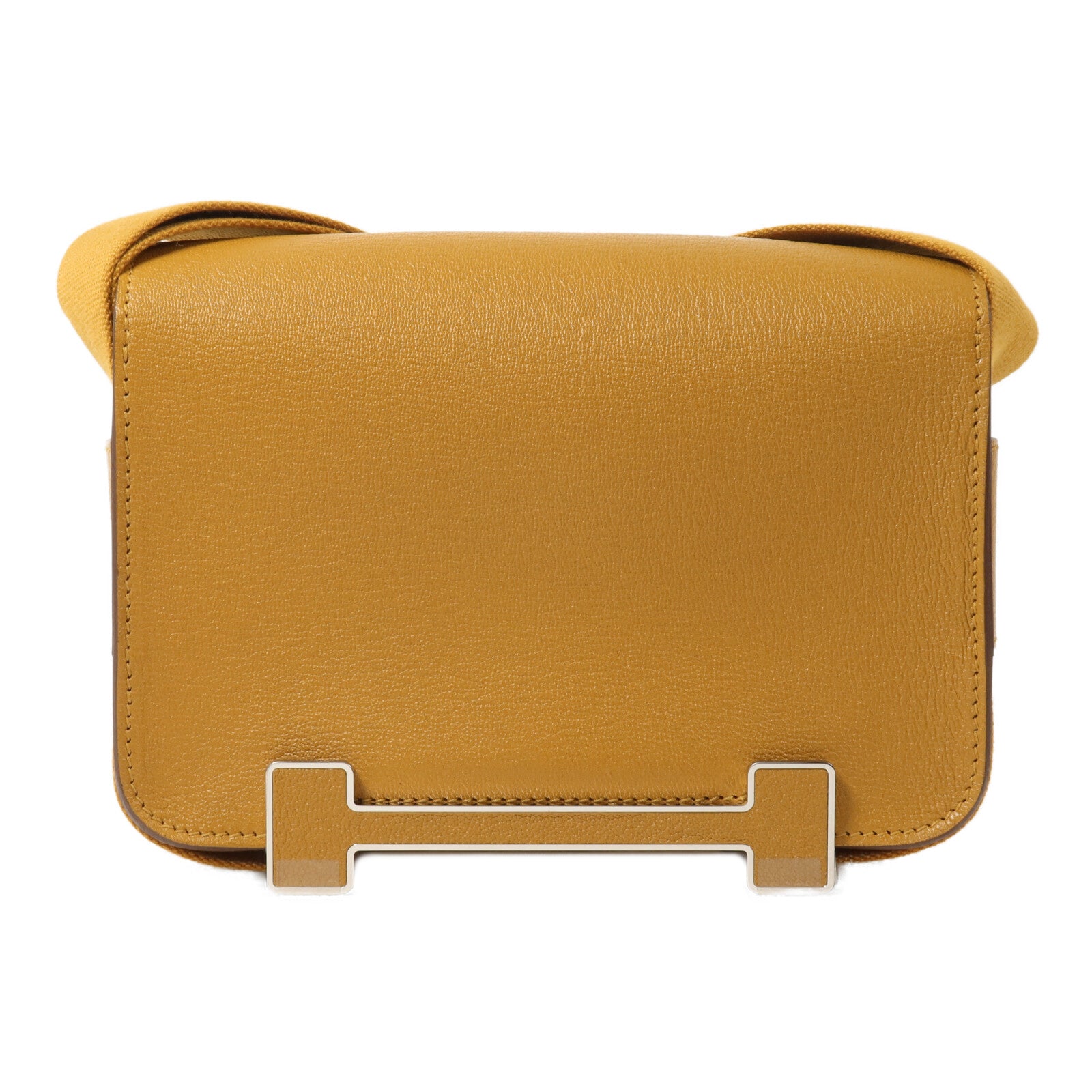 HERMES Chevre皮革Geta Bag肩背袋Caramel