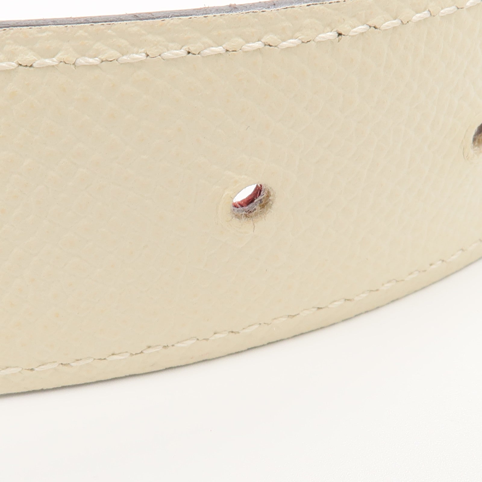 HERMES Epsom/Swift皮革Chaine d'Ancre Belt 90cm皮帶Craie/Rouge H