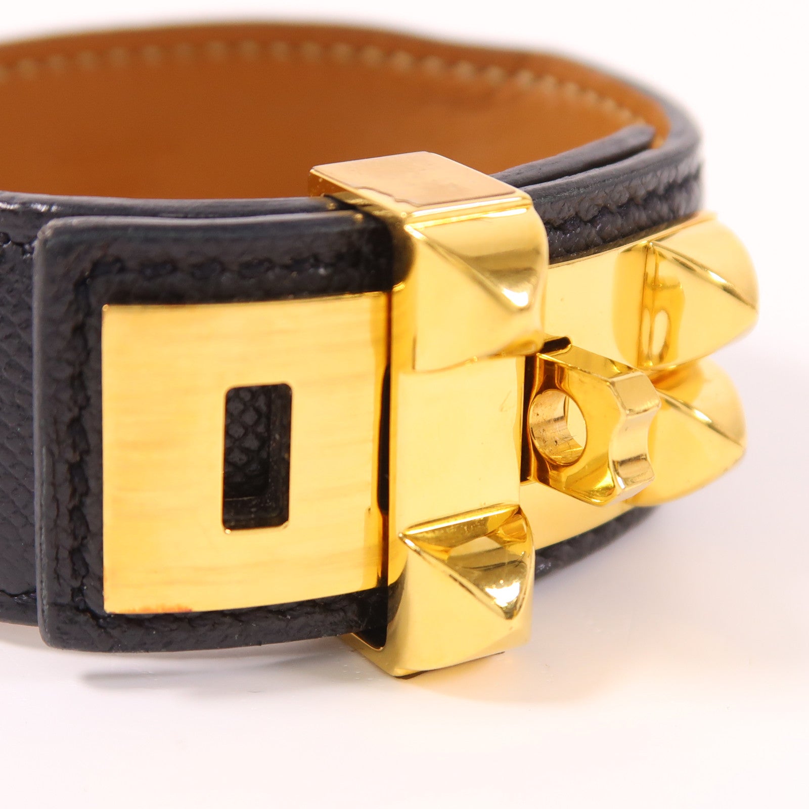 HERMES Epsom皮革CDC 24金扣手鐲